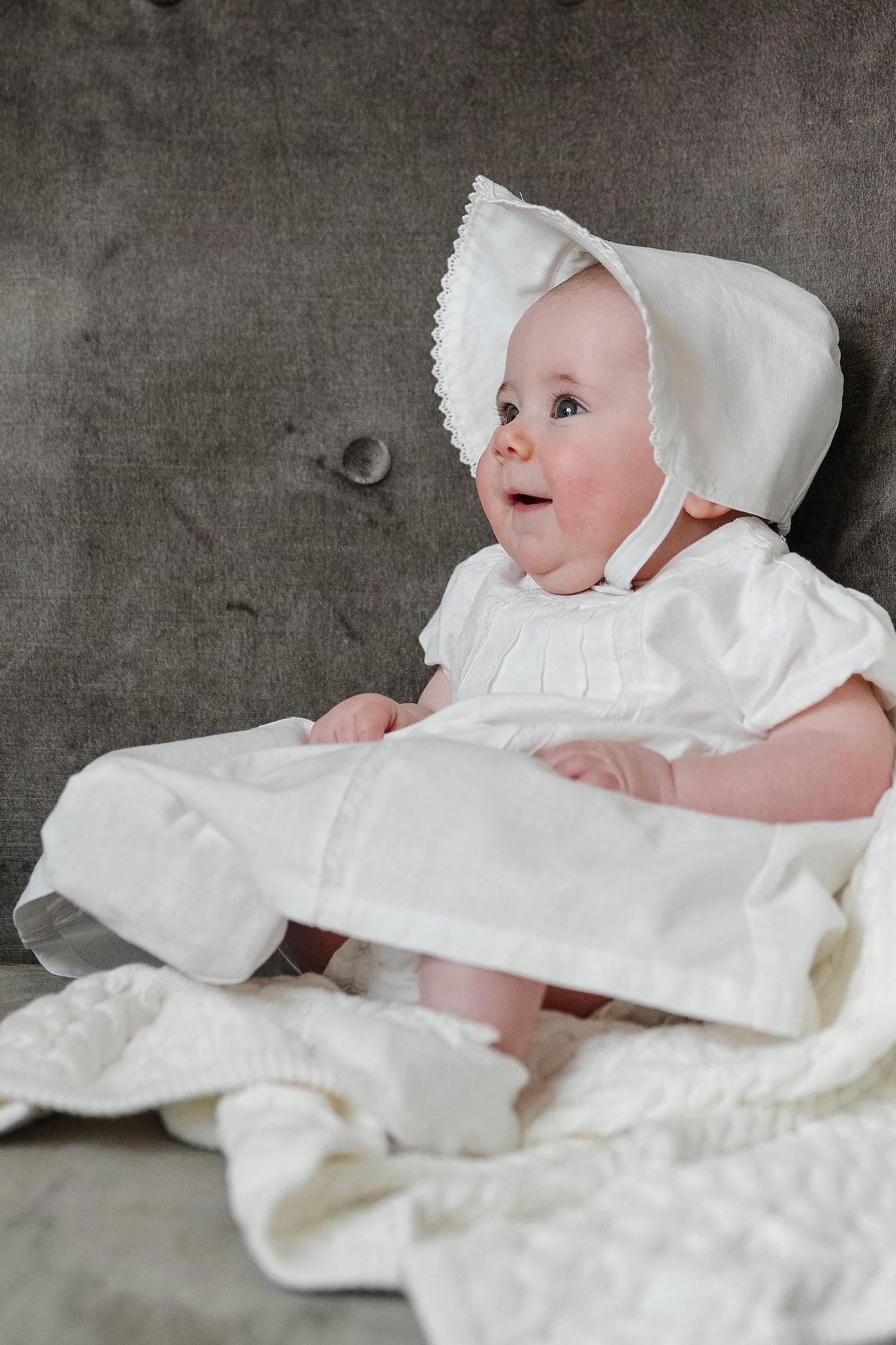 Special Occasion Linen Pintuck Dress for Babies, White, 0-24M