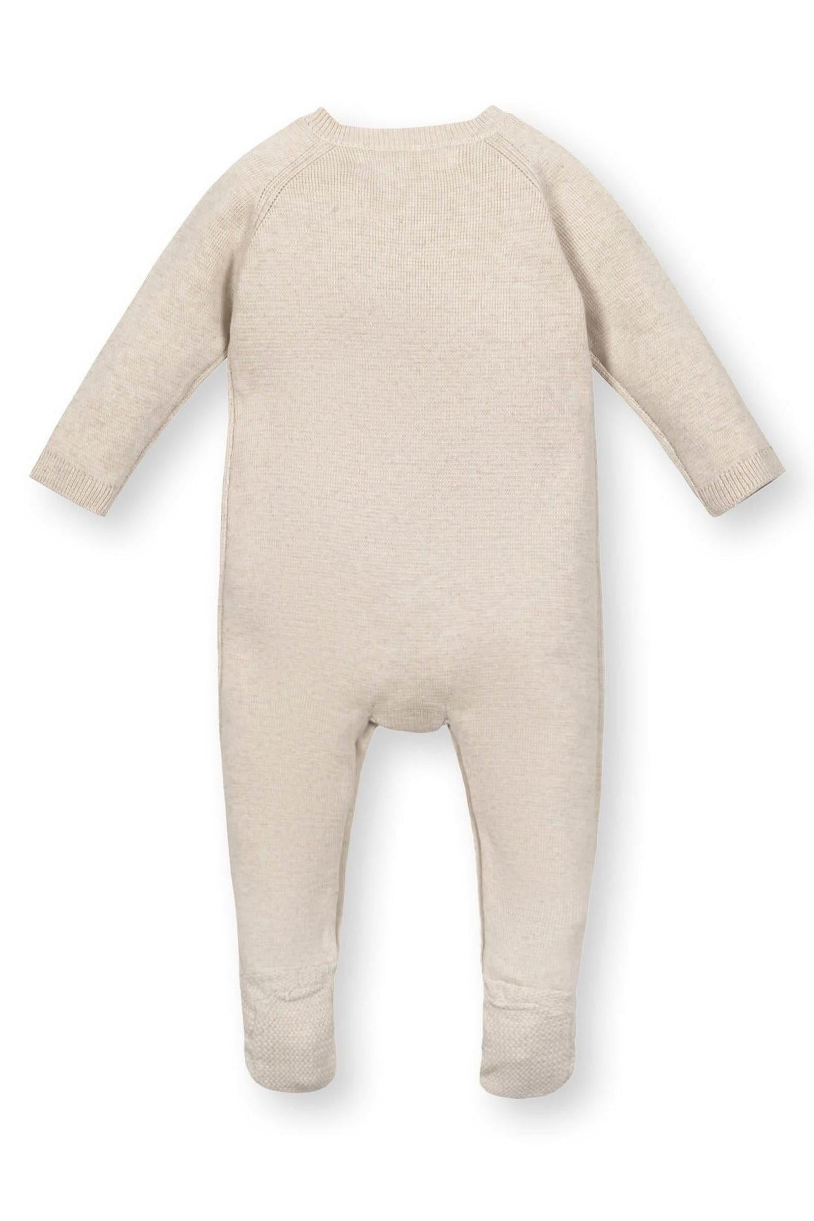 Organic Cotton Footed Sweater Romper for Babies, Oatmeal, 0-9M