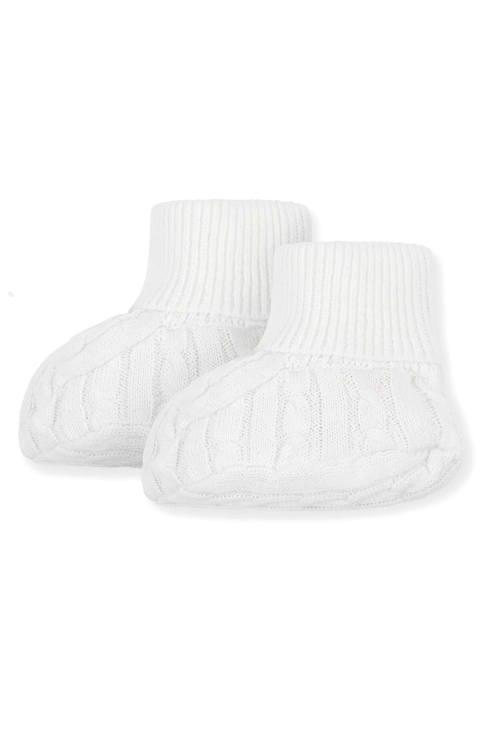 Organic Cotton Baby Beanie & Bootie Gift Set, Soft White