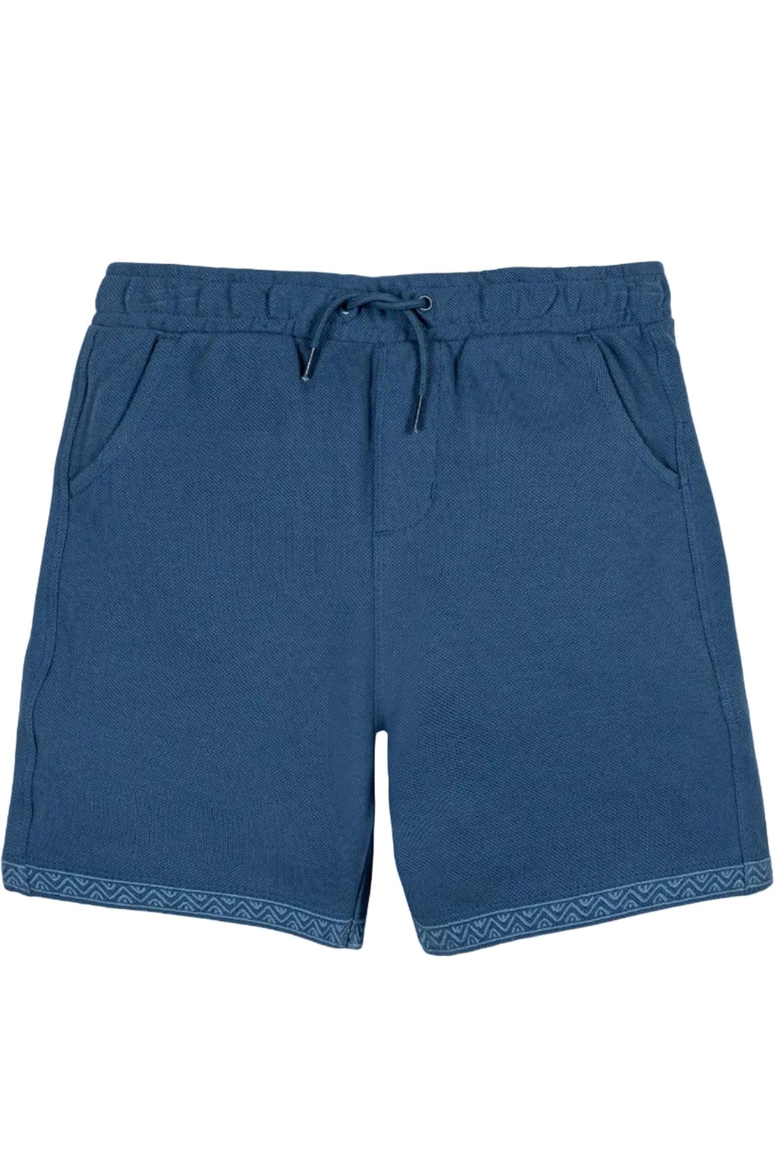 Organic Cotton Pique Pull-On Shorts, Stone Blue, Toddler & Kids