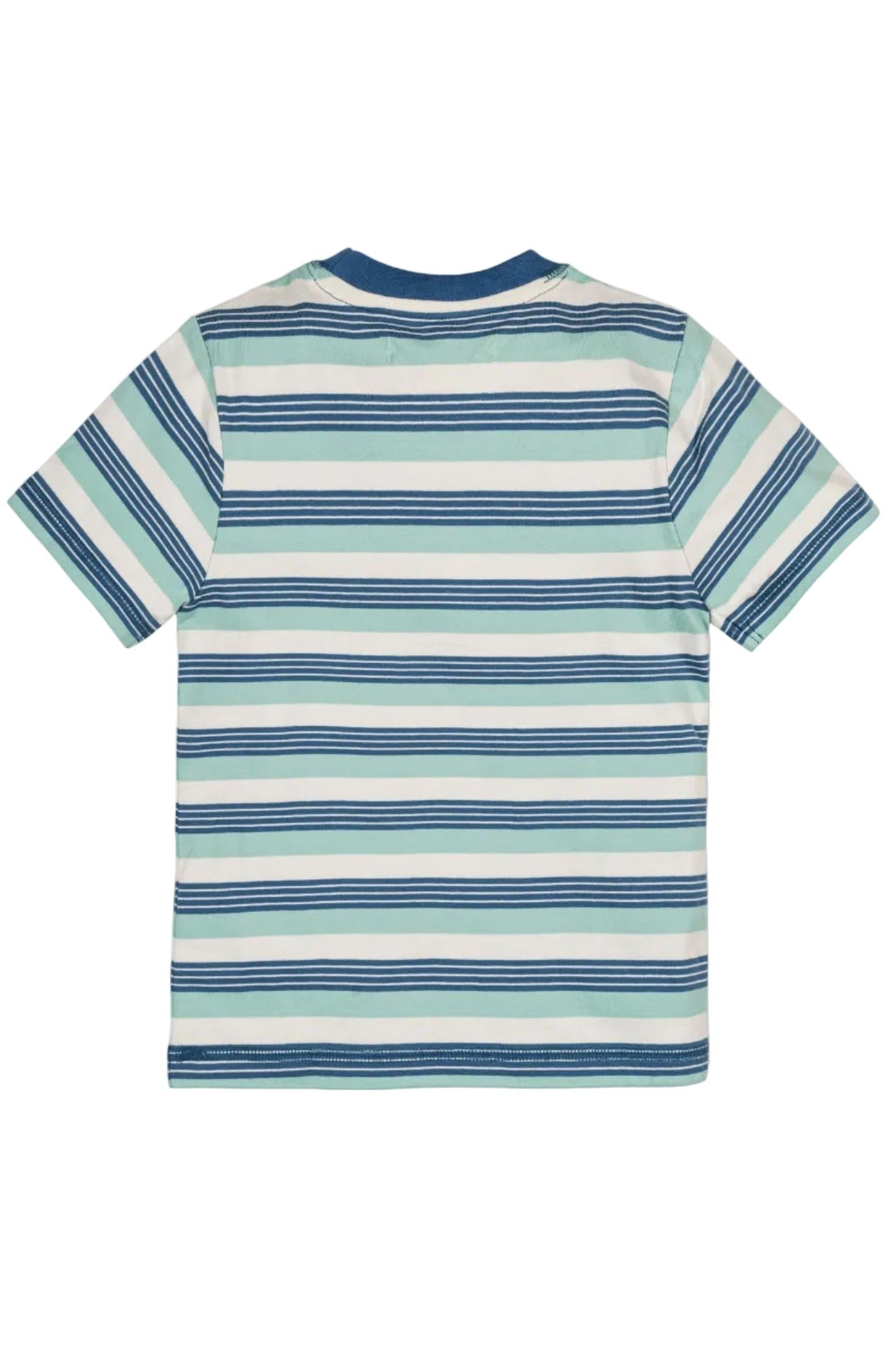 Organic Cotton Short Sleeve Henley Tee, Tidal Stripe, Boys, Sizes 2T-18