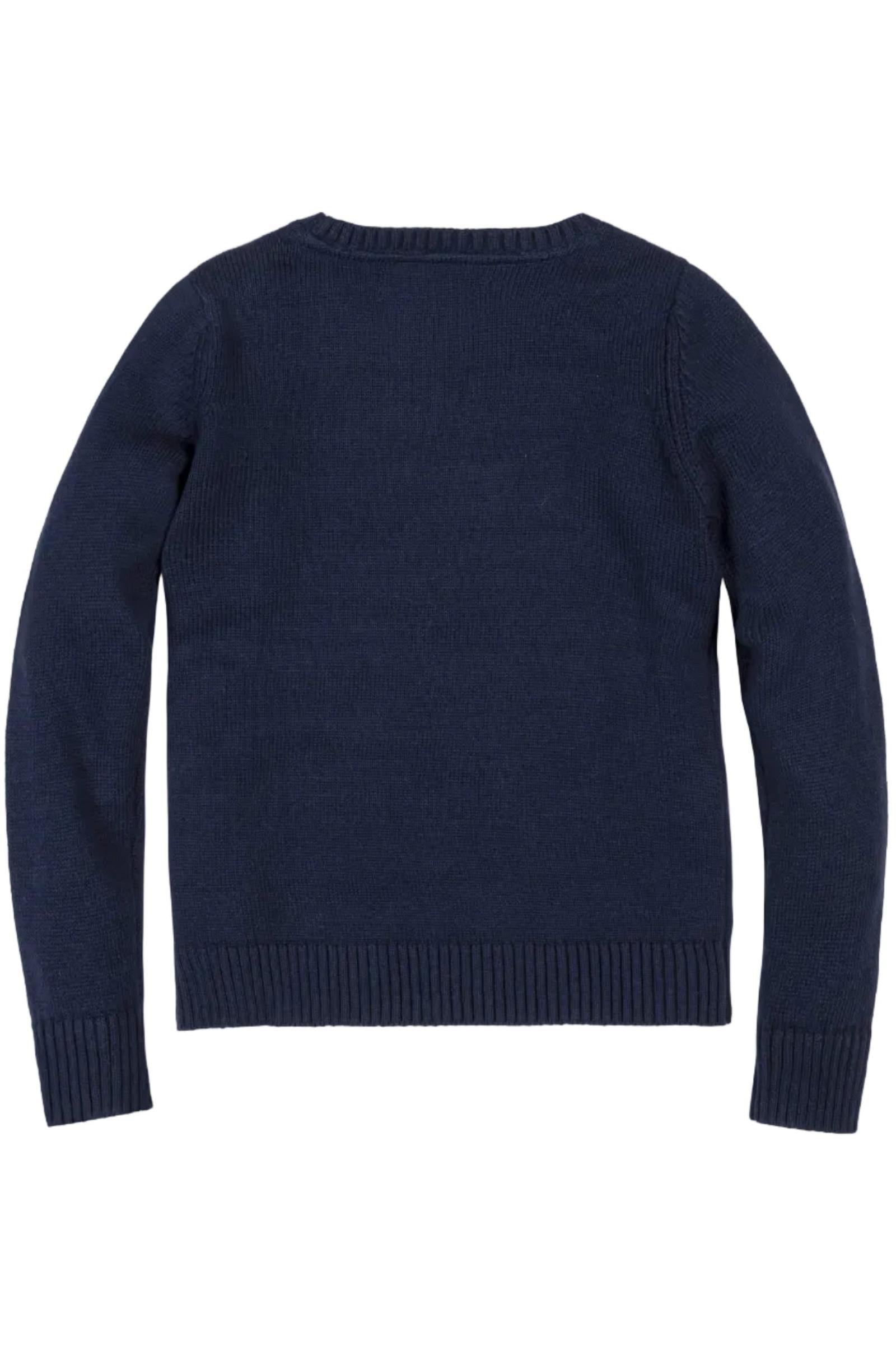 Organic Cotton Crew Neck Flag Sweater, Navy, Baby, Family Matching Outfits