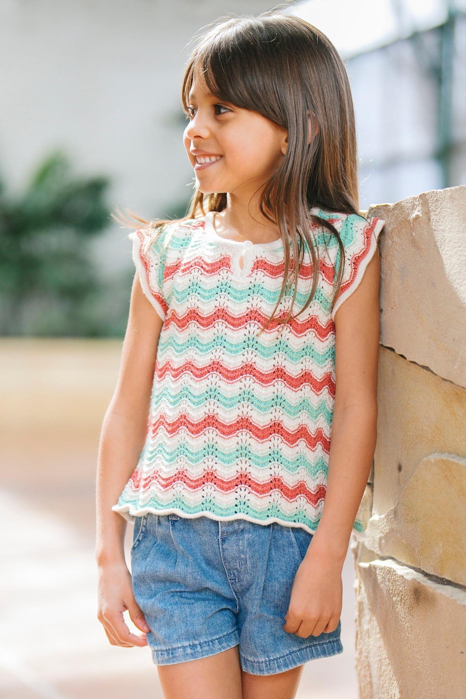 Organic Cotton Flutter Sleeve Sweater Top, Tidal Wiggle, Toddler & Kids, Family Matching Outfits