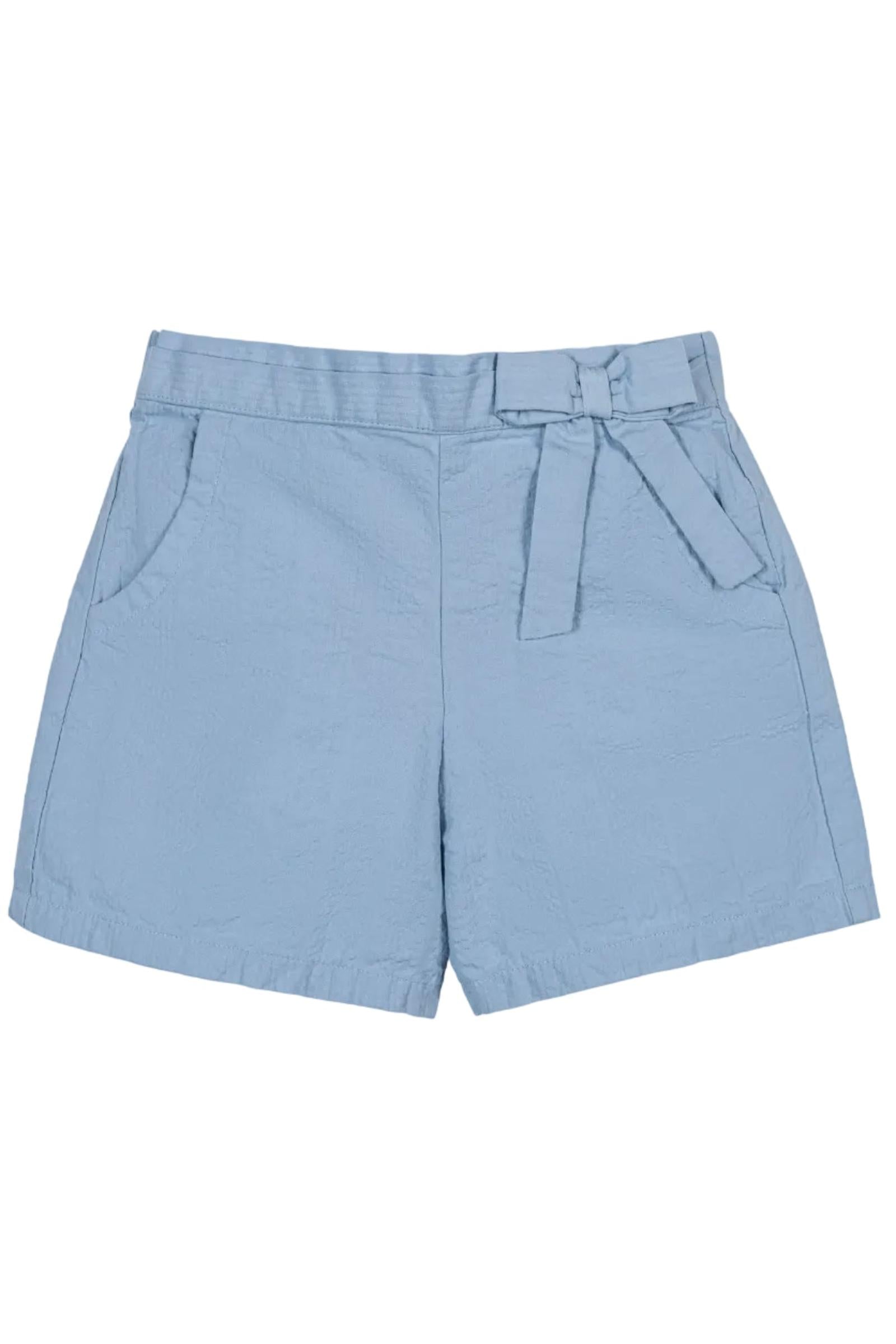 Organic Cotton Seersucker Pull-On Shorts, Bluebell, Toddler & Kids