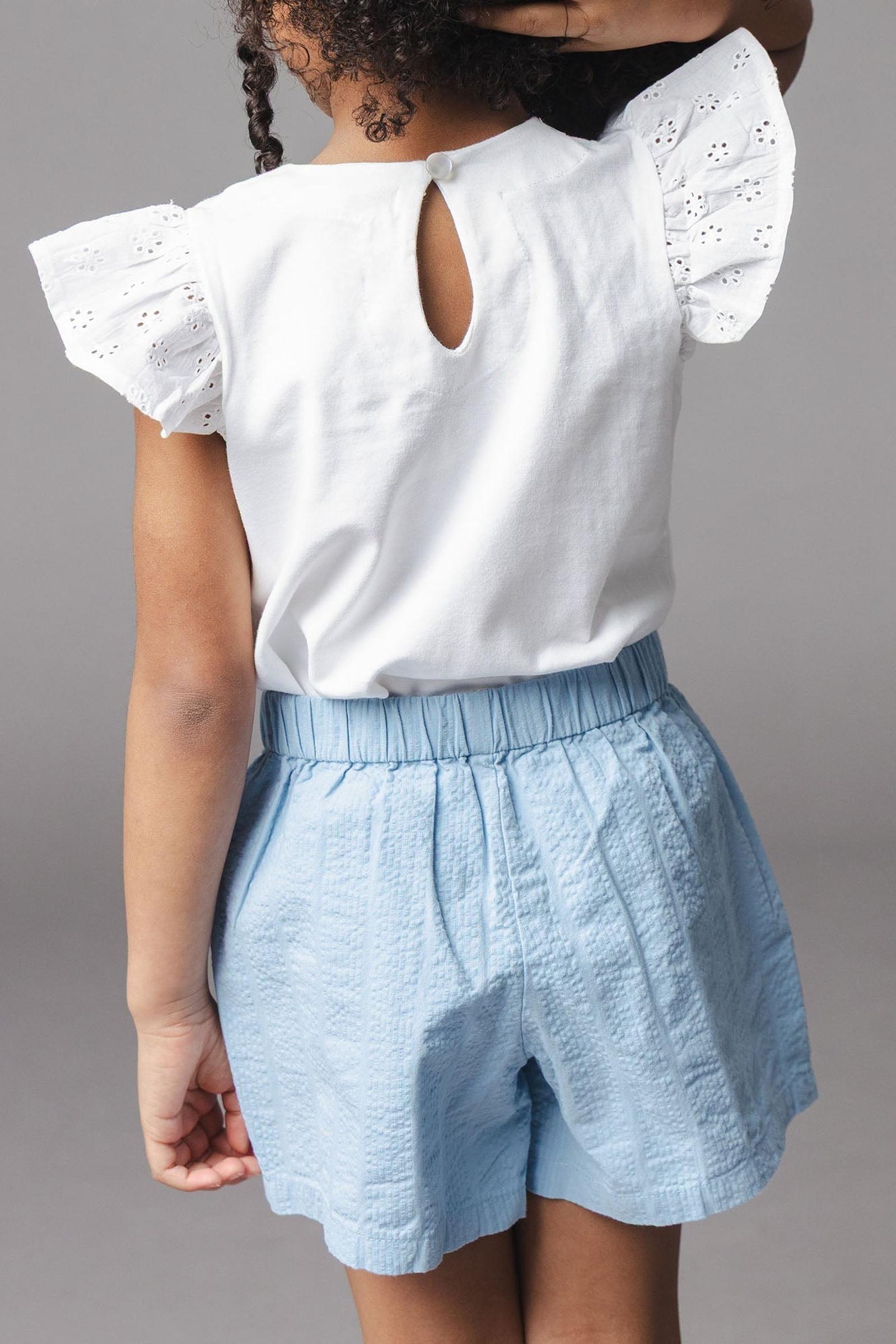 Organic Cotton Seersucker Pull-On Shorts, Bluebell, Toddler & Kids