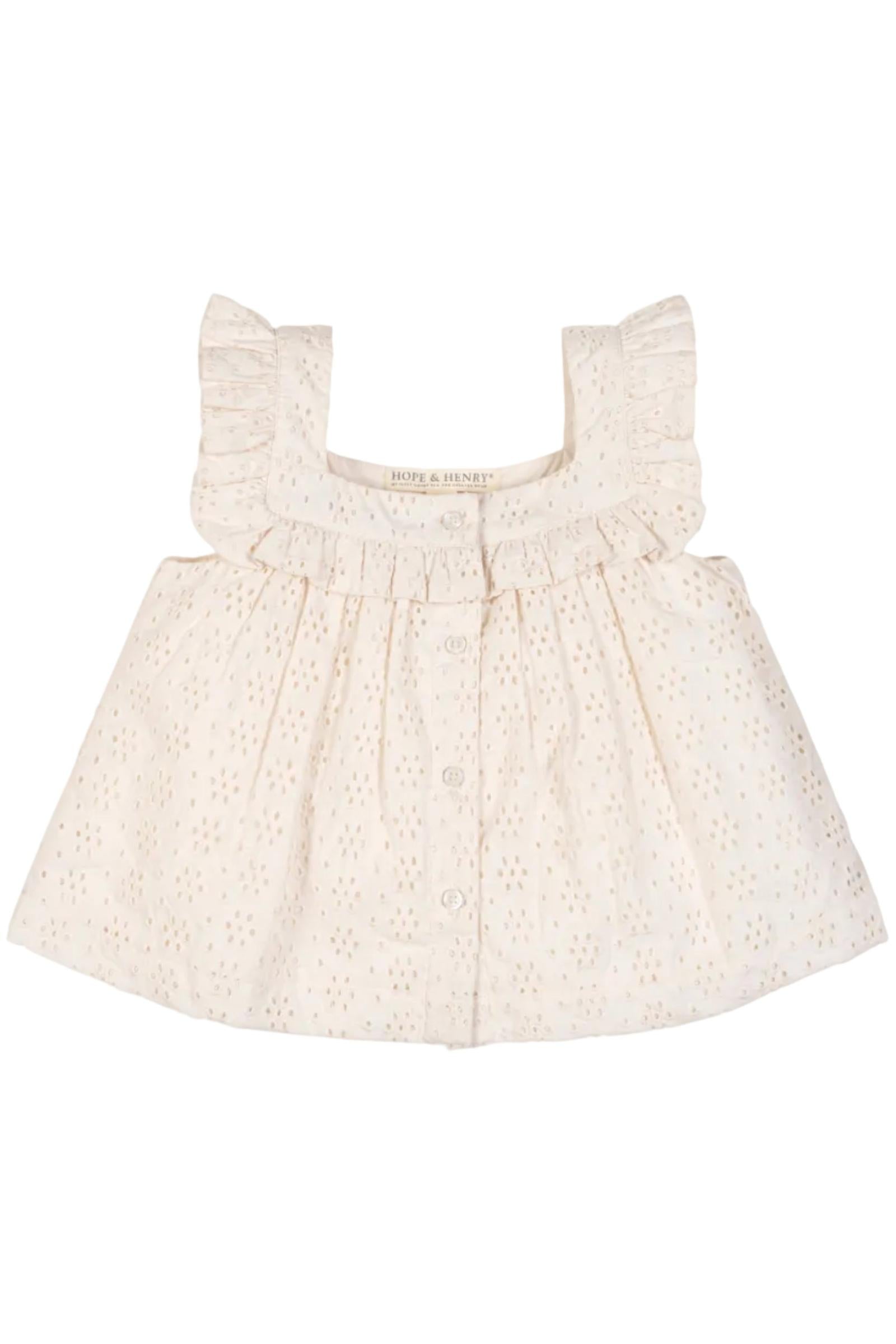 Organic Cotton Eyelet Tank and Short Set, Natural Eyelet, Toddler & Kids, Family Matching Outfits