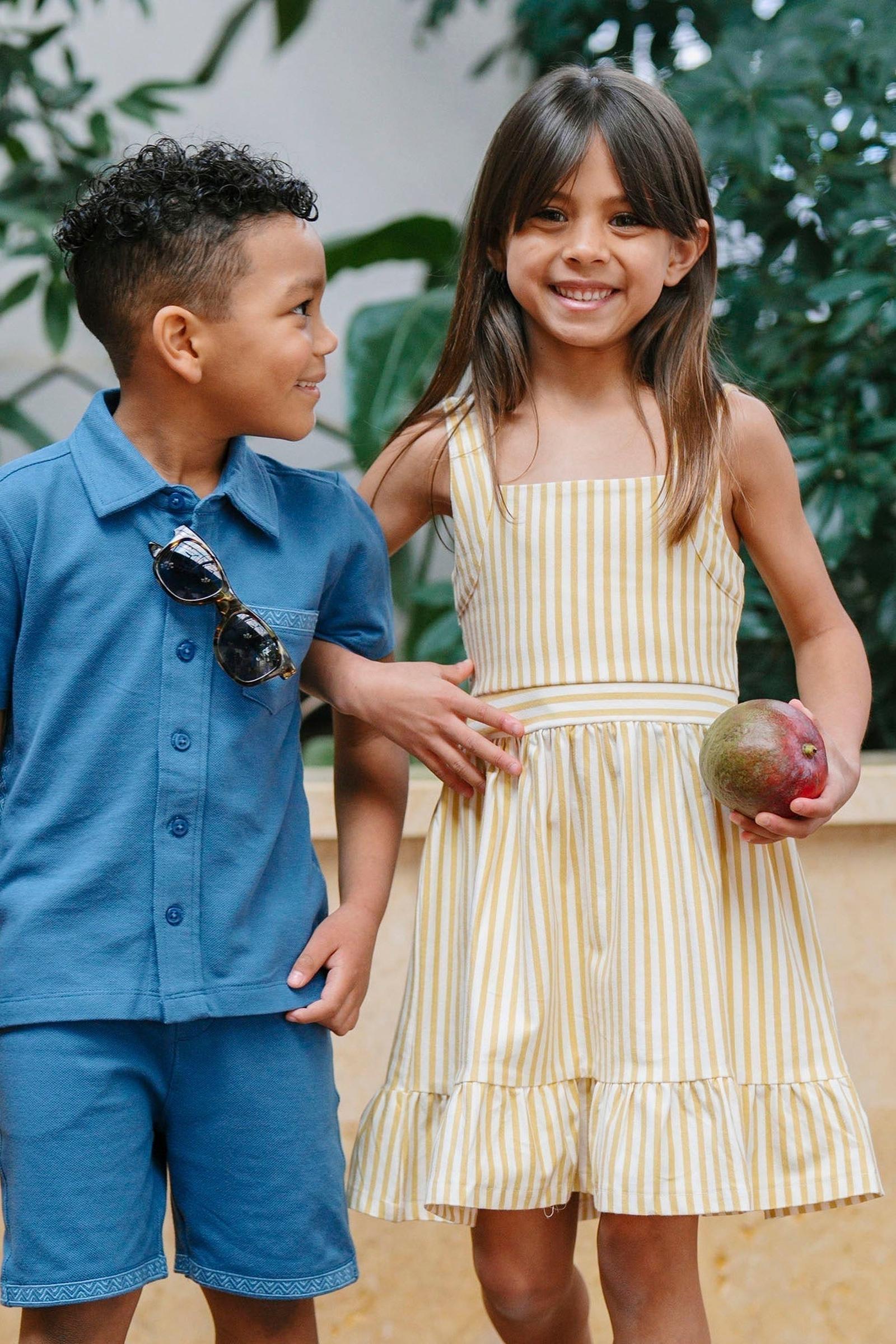 Organic Cotton Knit Tank Sundress with Flounce, Sunny Stripe, Toddler & Kids
