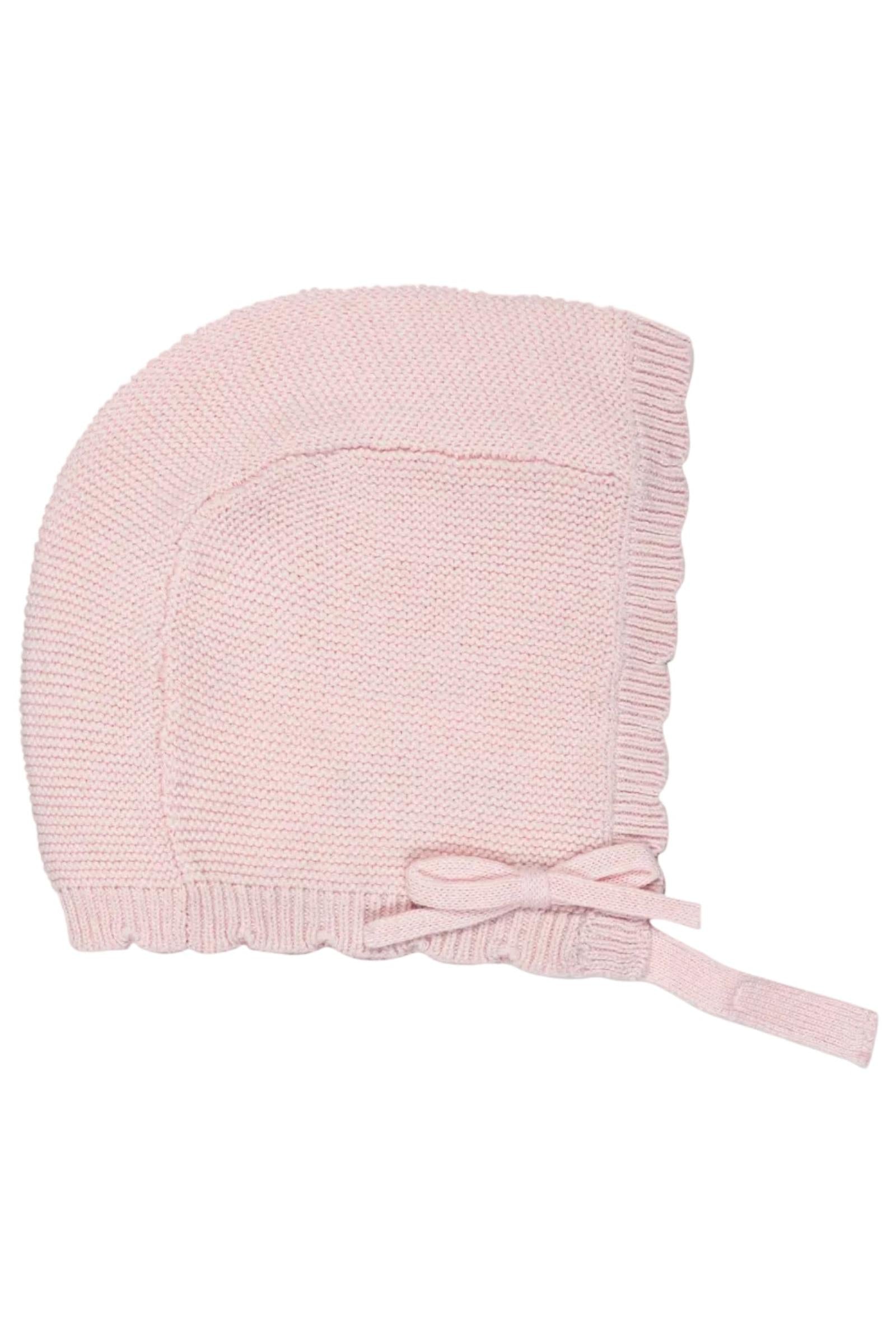 Organic Cotton Baby Sweater Bonnet and Bootie Set, Pale Pink