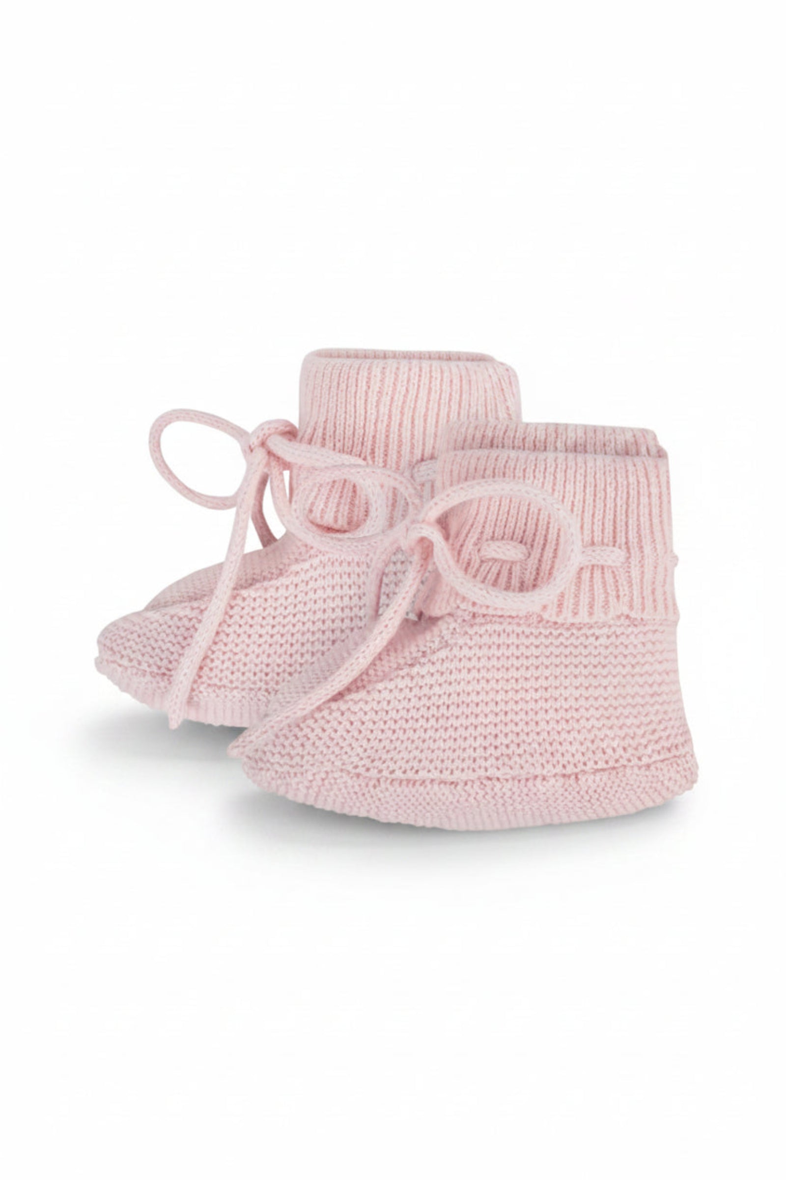 Organic Cotton Baby Sweater Bonnet and Bootie Set, Pale Pink