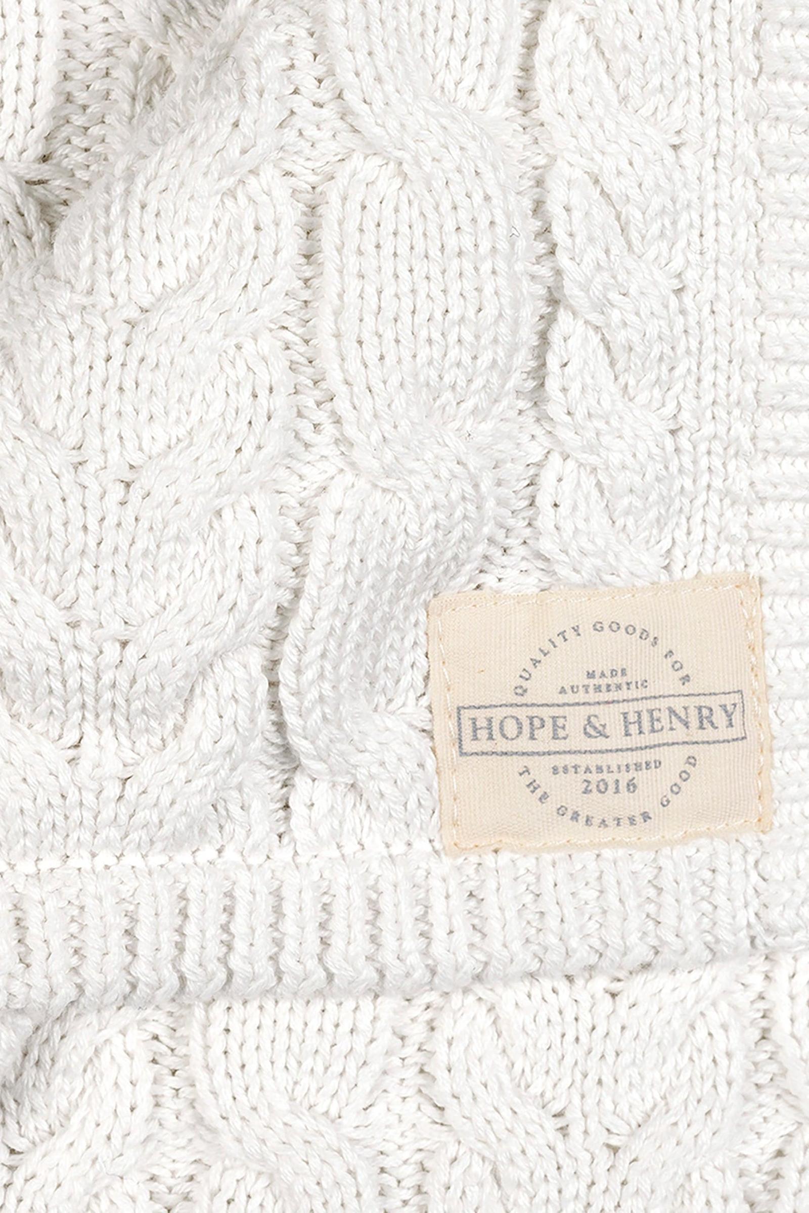 Organic Cotton Cable Knit Baby Blanket, Soft White