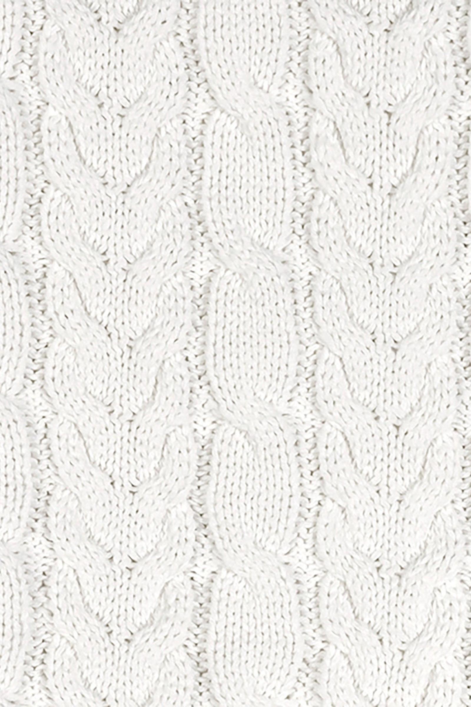 Organic Cotton Cable Knit Baby Blanket, Soft White