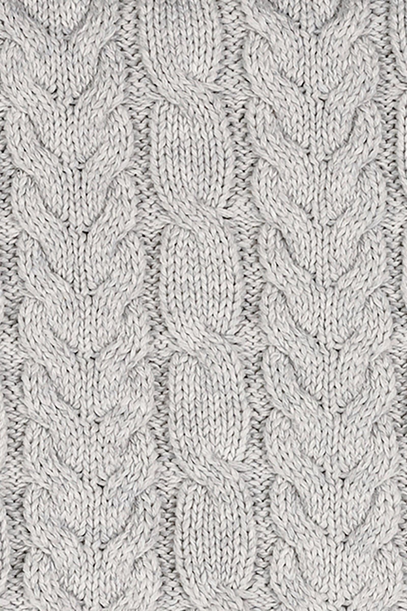 Organic Cotton Cable Knit Baby Blanket, Light Gray
