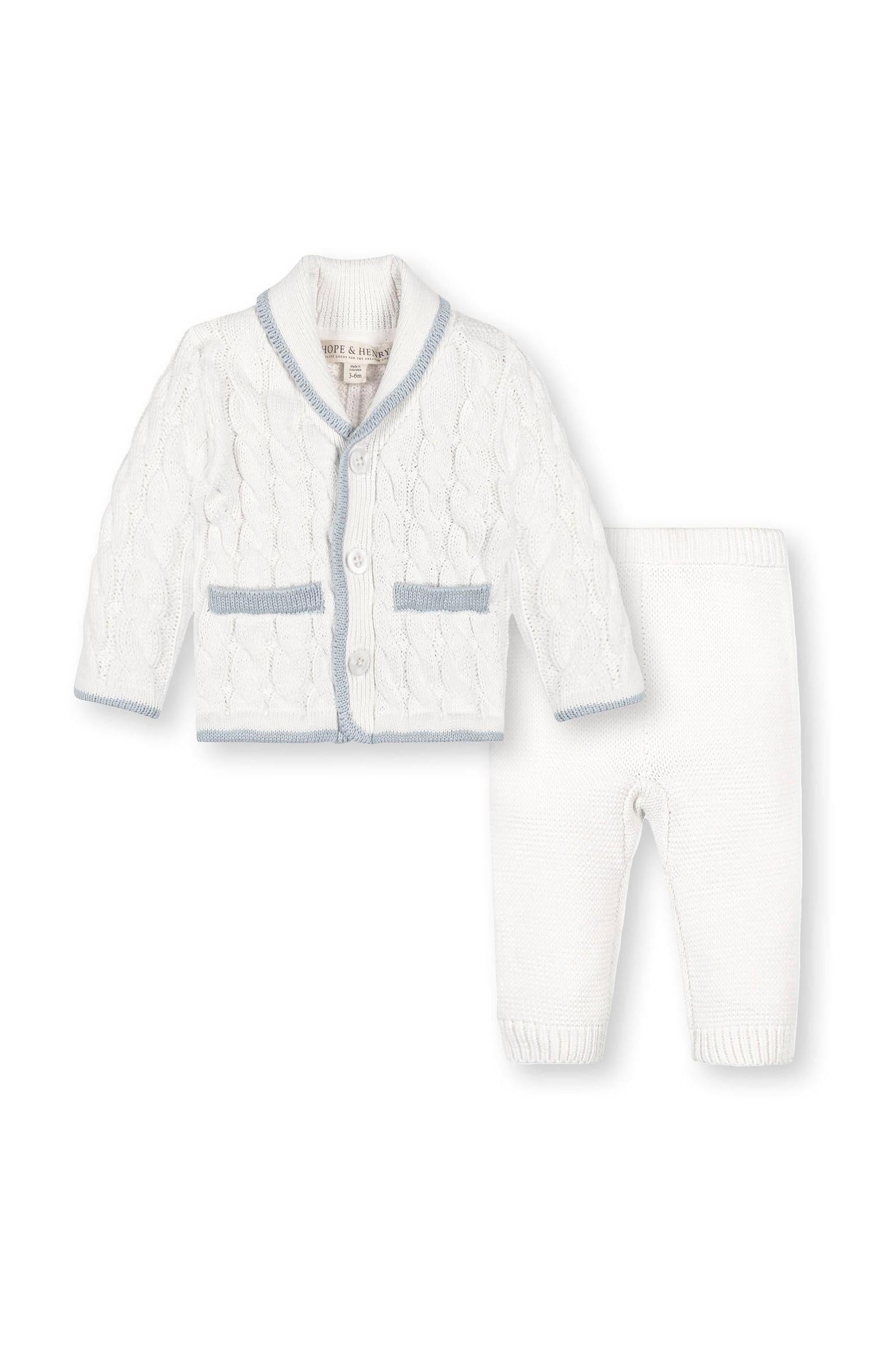 Baby Organic Cardigan, Legging, and Blanket 3-Piece Boxed Gift Set, Snow White