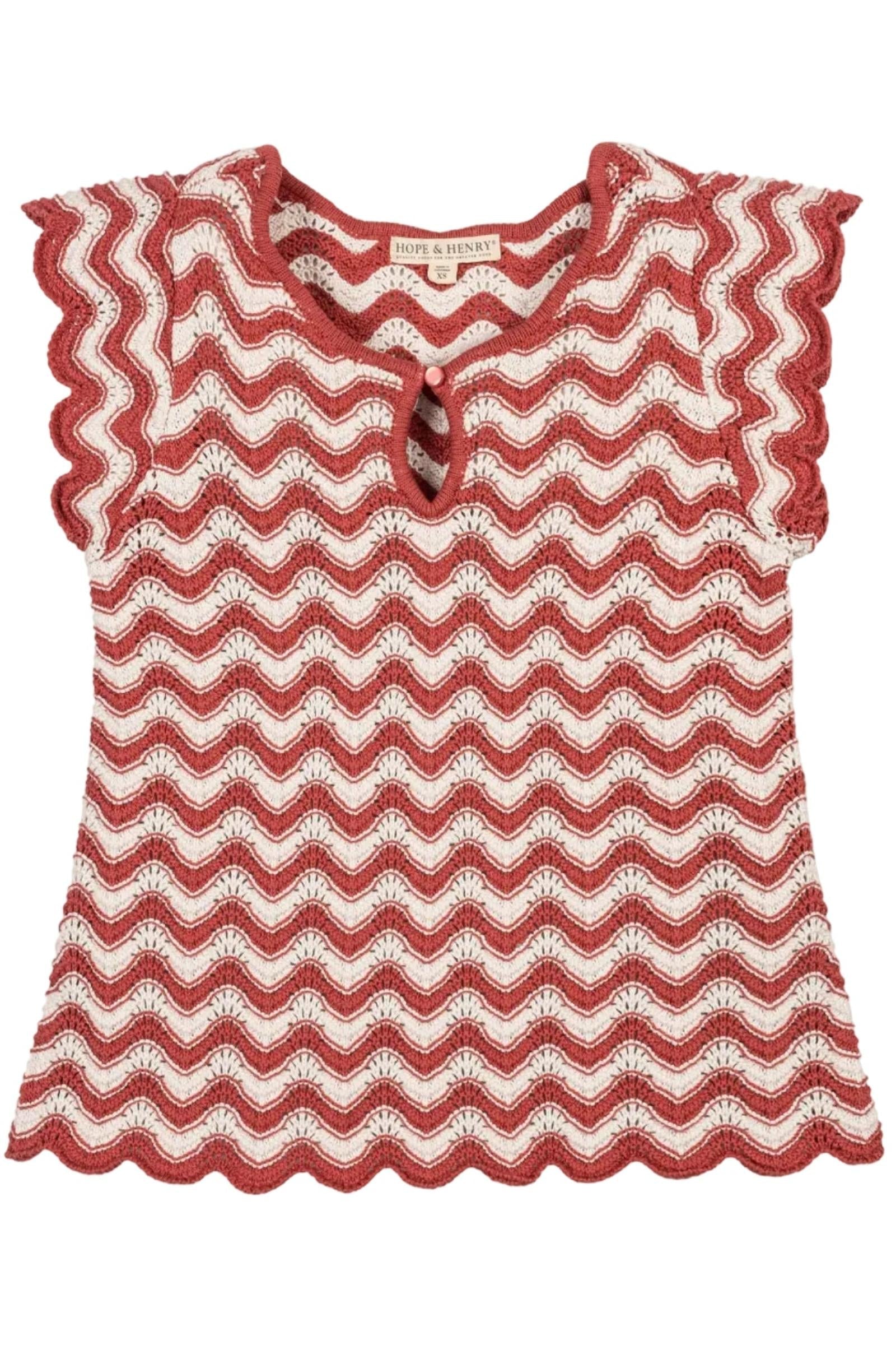 Organic Cotton Flutter Sleeve Sweater Top, Tidal Wiggle, Women, Family Matching Outfits