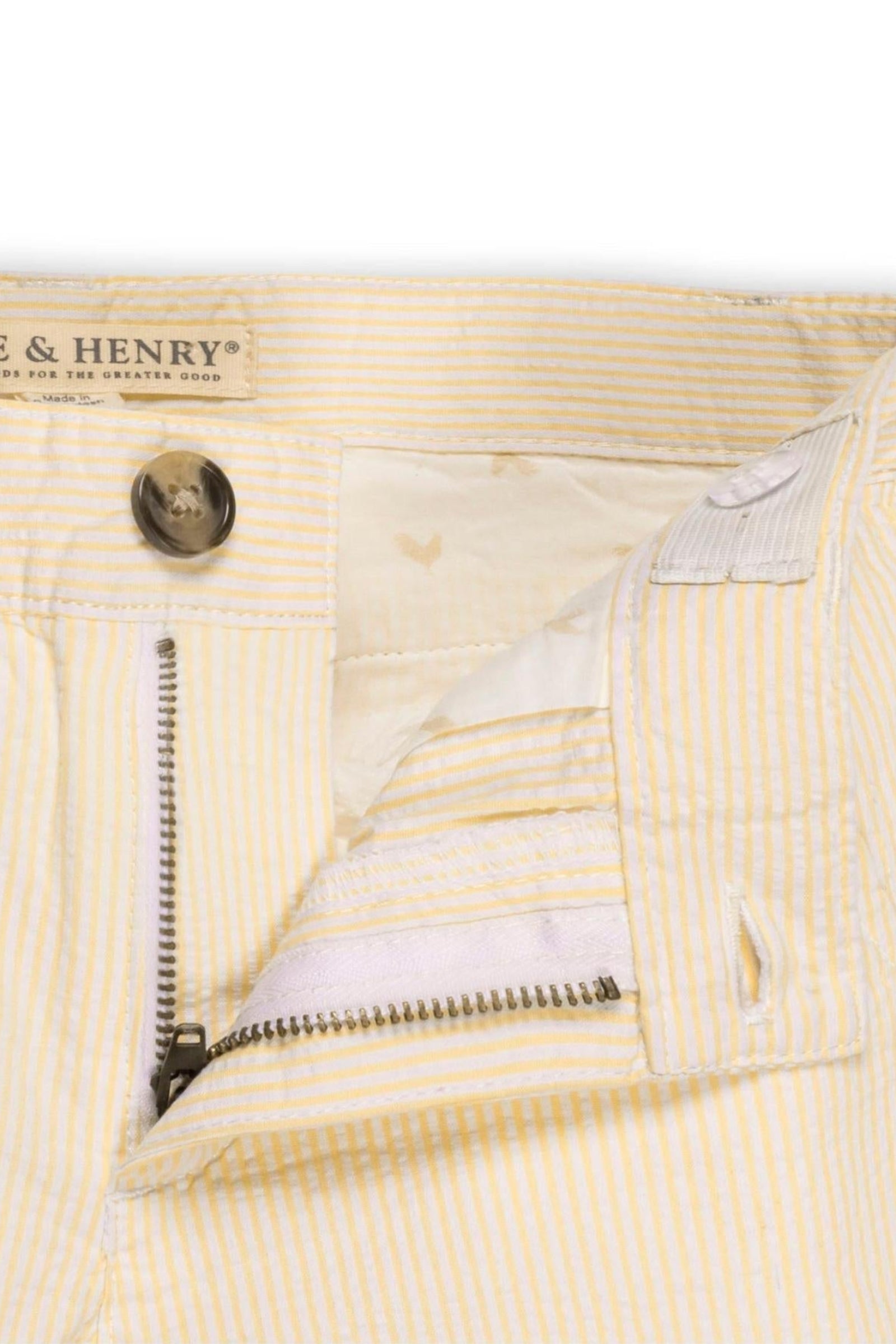 Organic Cotton Seersucker Shorts for Boys, Yellow, Toddler & Kids