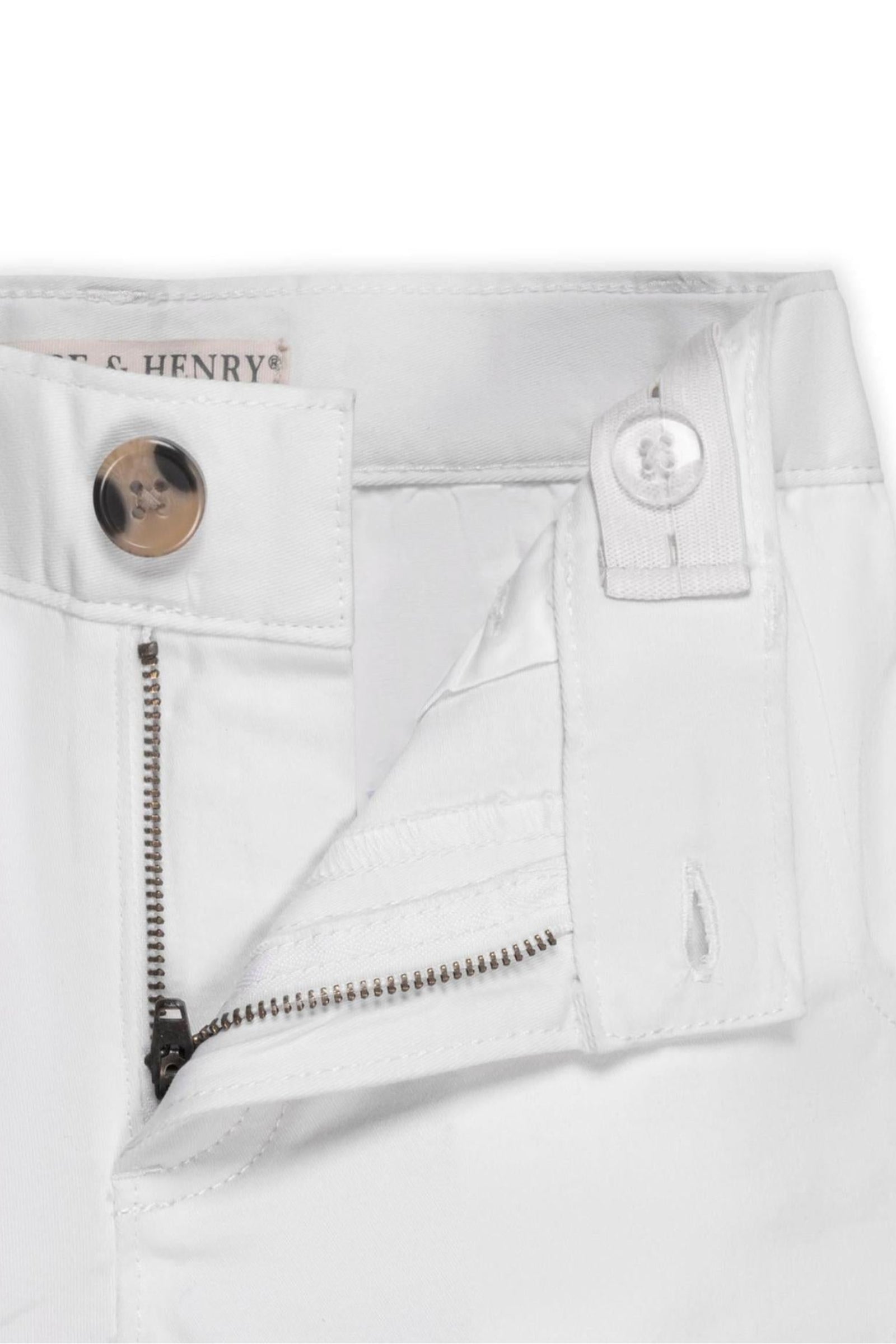 Organic Cotton Skinny Stretch Chino for Baby Boys, White