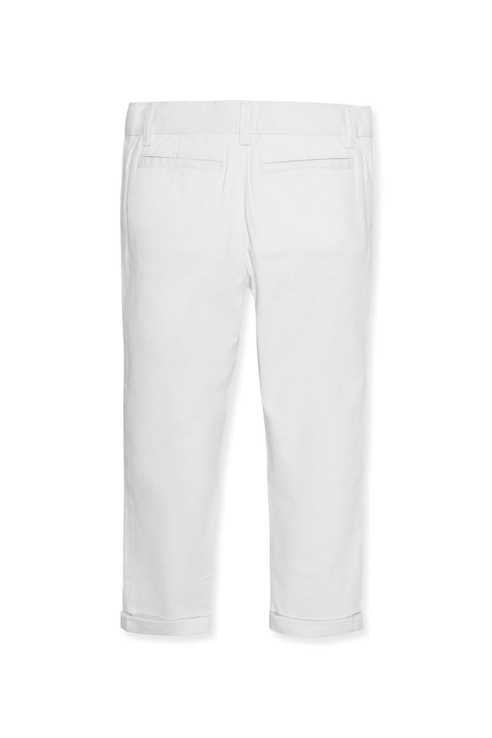 Organic Cotton Skinny Stretch Chino for Baby Boys, White