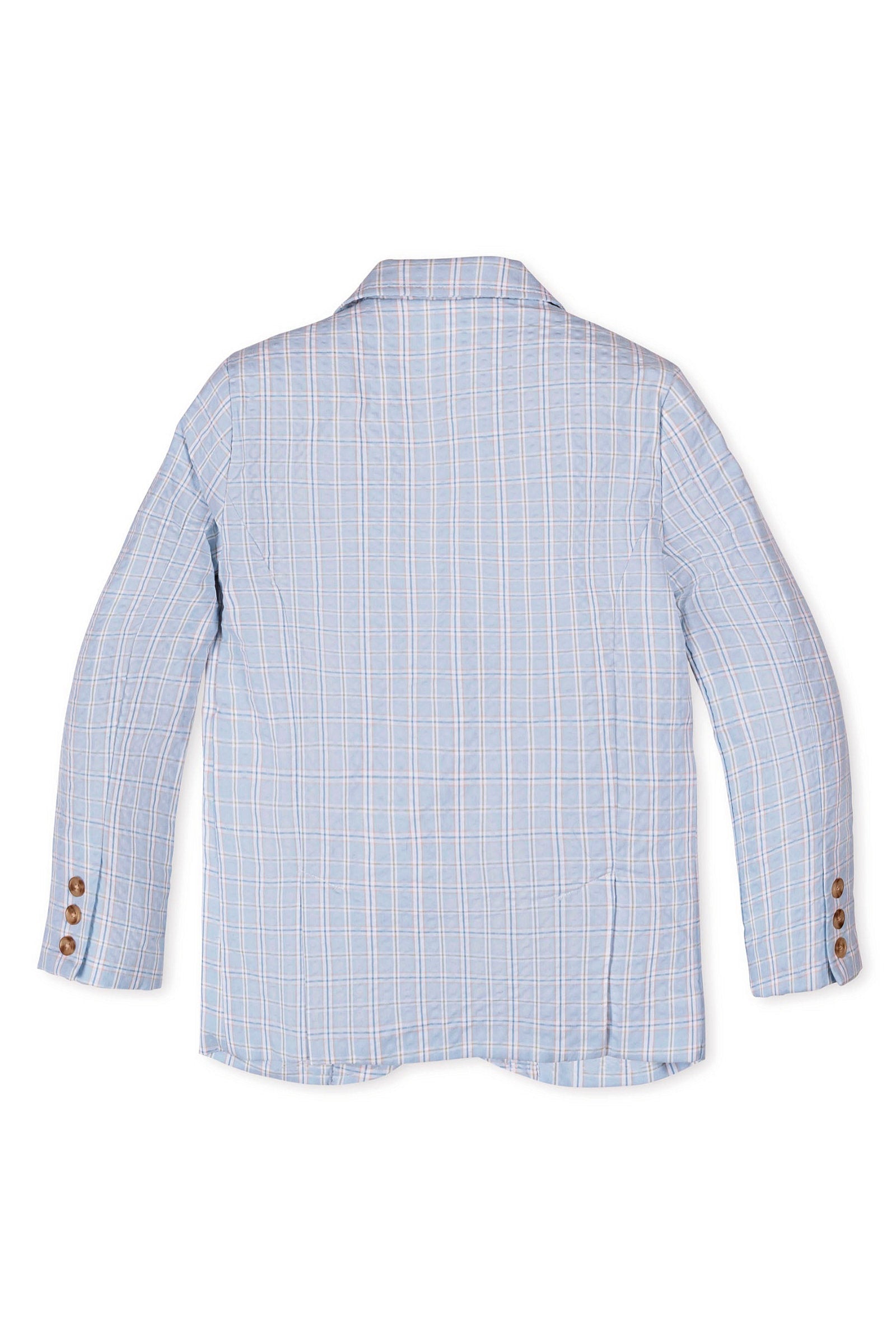 Organic Cotton Seersucker Suit Jacket for Boys, Blue Chateau Check, Sizes 2T-12