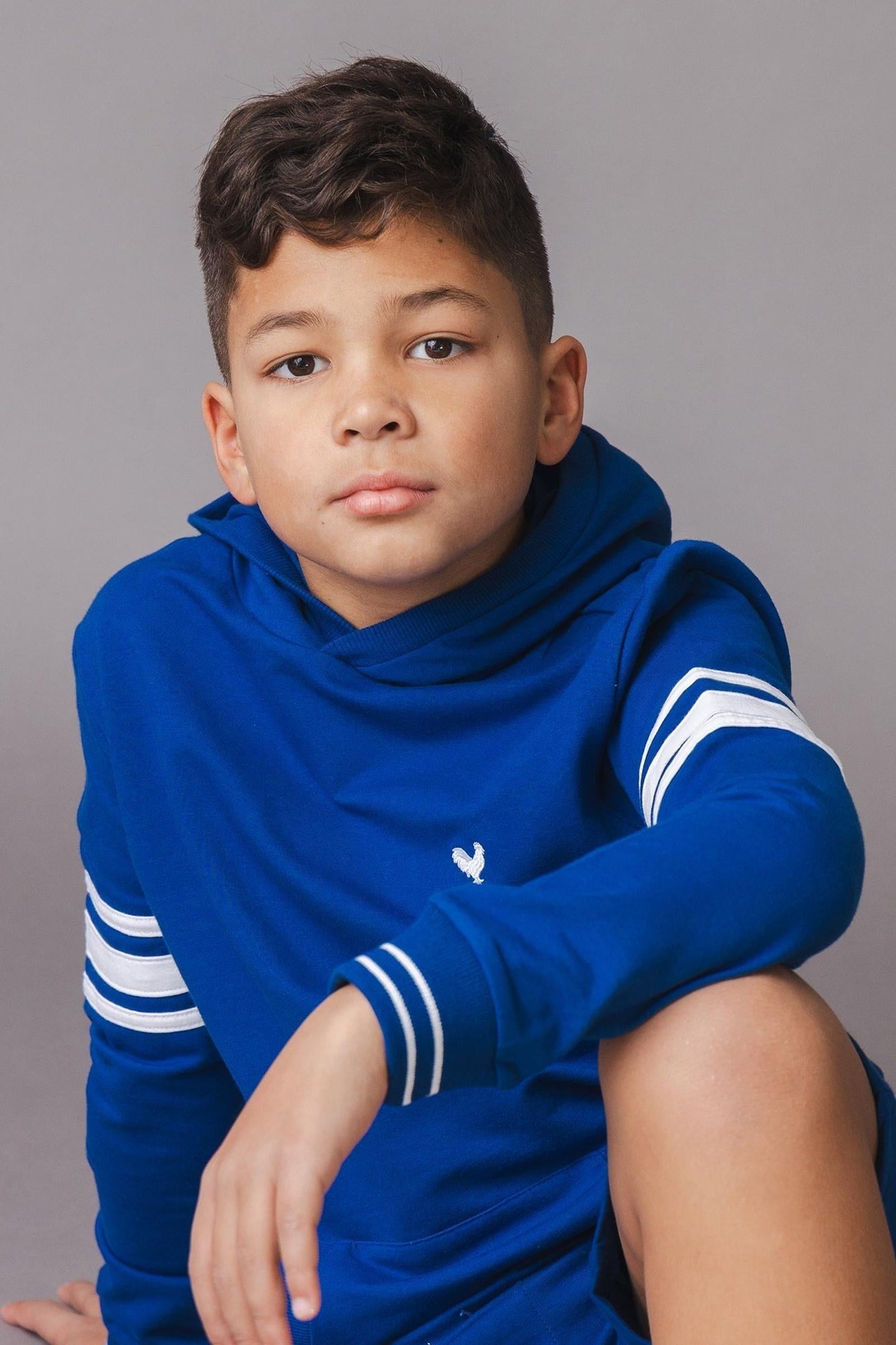 Organic Cotton French Terry Kanga Hoodie, Blue, Sizes 2T-18