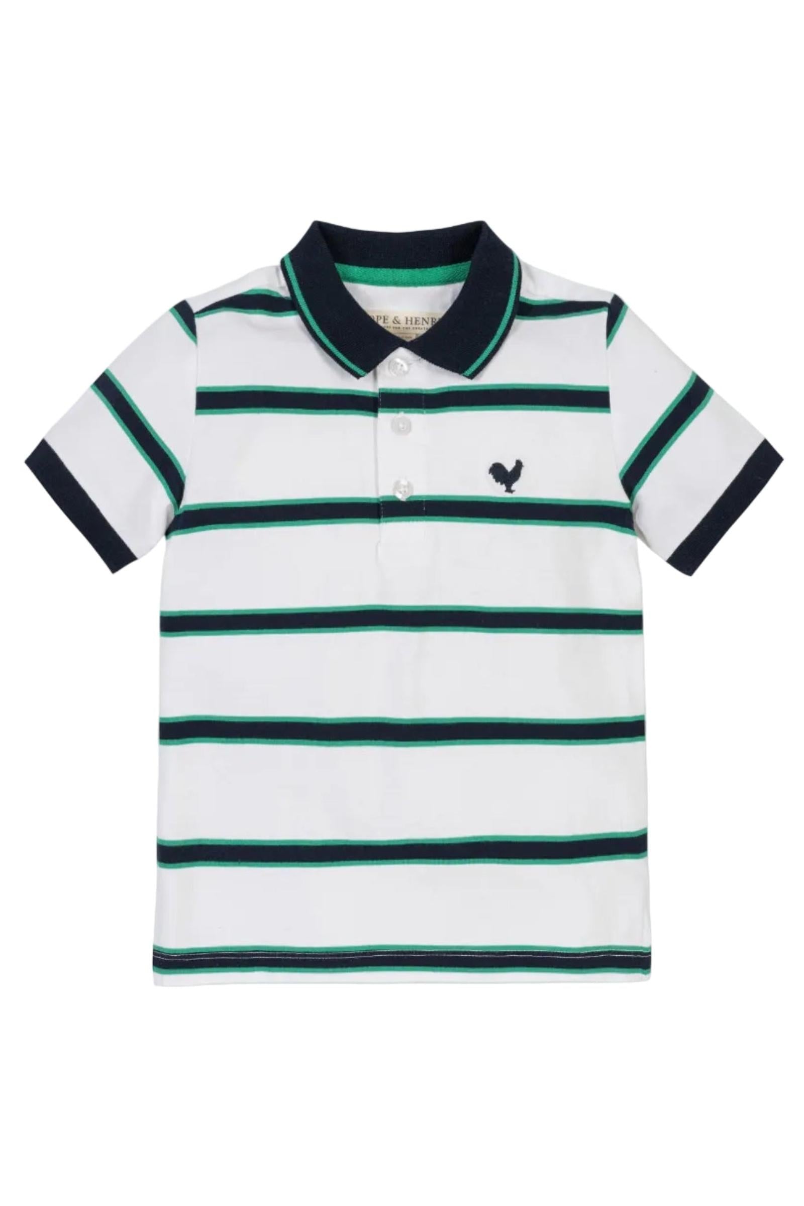 Organic Cotton Jersey Polo Shirt, Pickleball Stripe, Sizes 2T-18