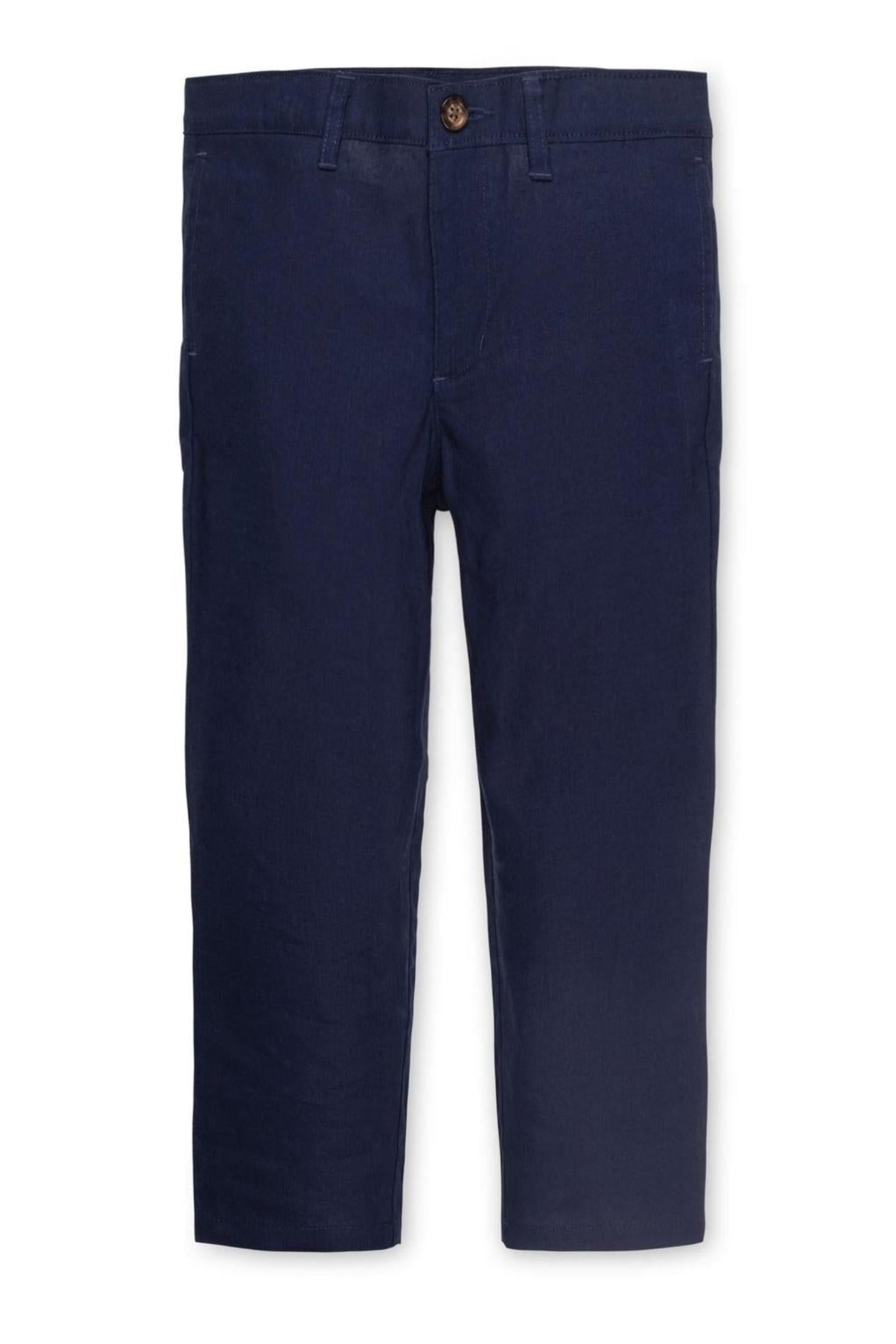 Linen Suit Pants for Boys, Navy, Sizes 2T-16