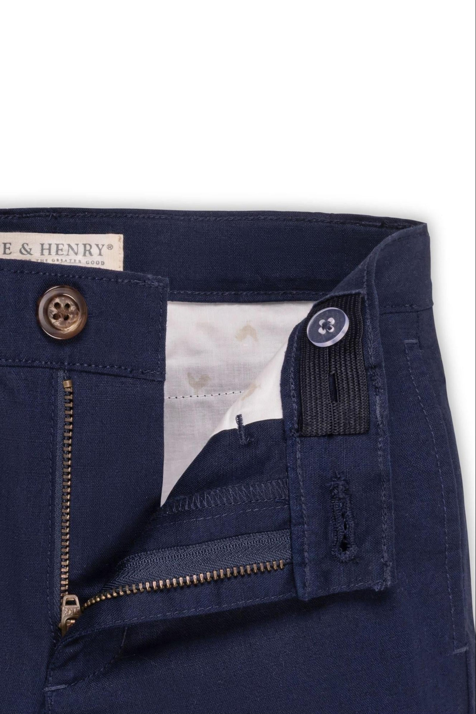 Linen Suit Pants for Boys, Navy, Sizes 2T-16