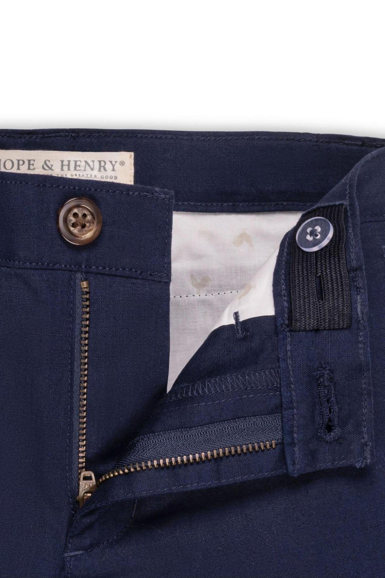 Linen Suit Pant for Baby Boys, Navy