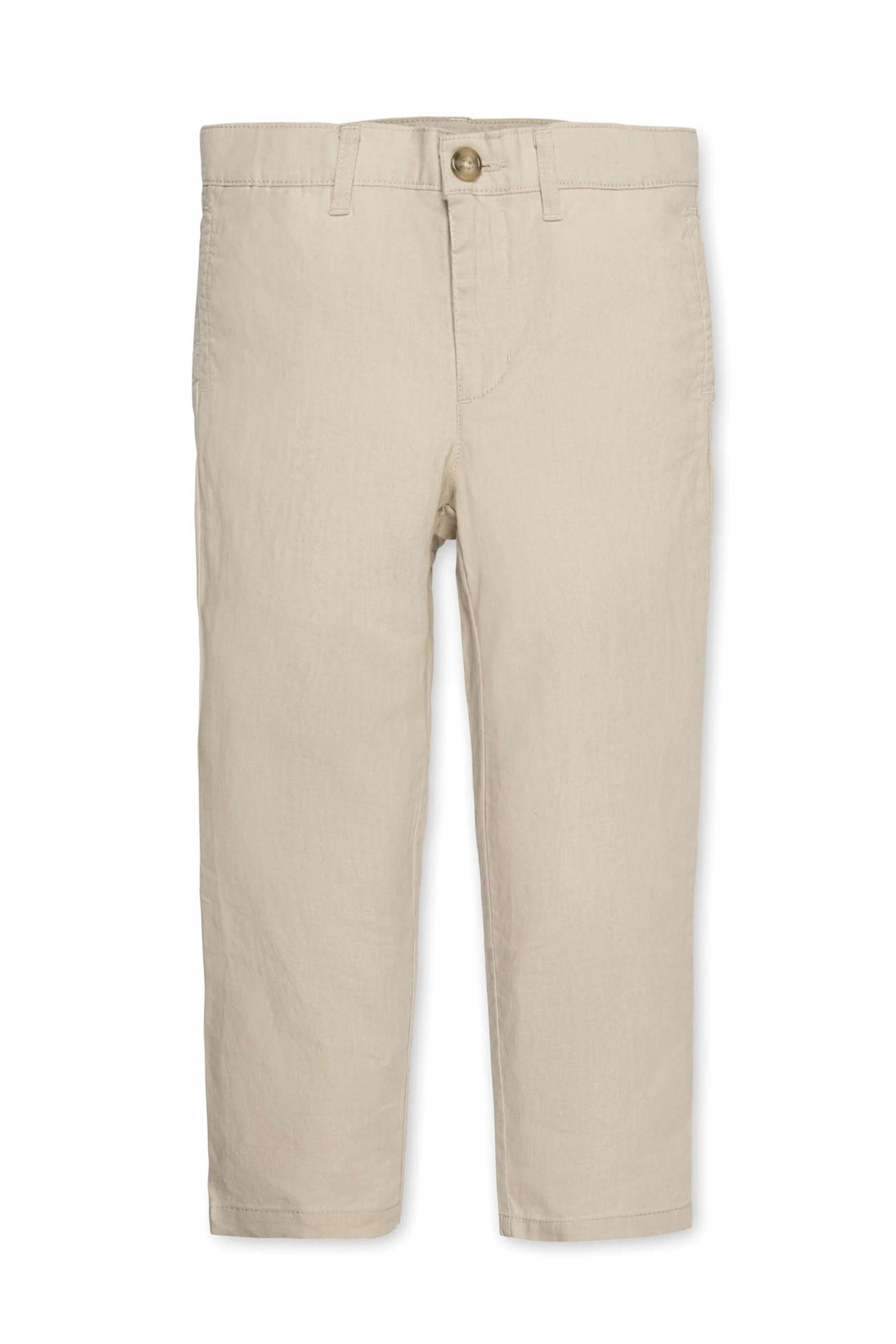 Linen + Organic Cotton Blend Suit Pants for Baby Boys, Sand
