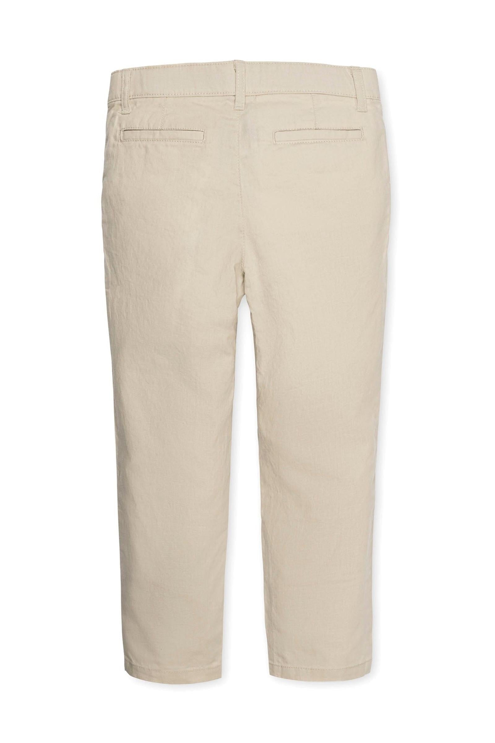 Linen + Organic Cotton Blend Suit Pants for Baby Boys, Sand