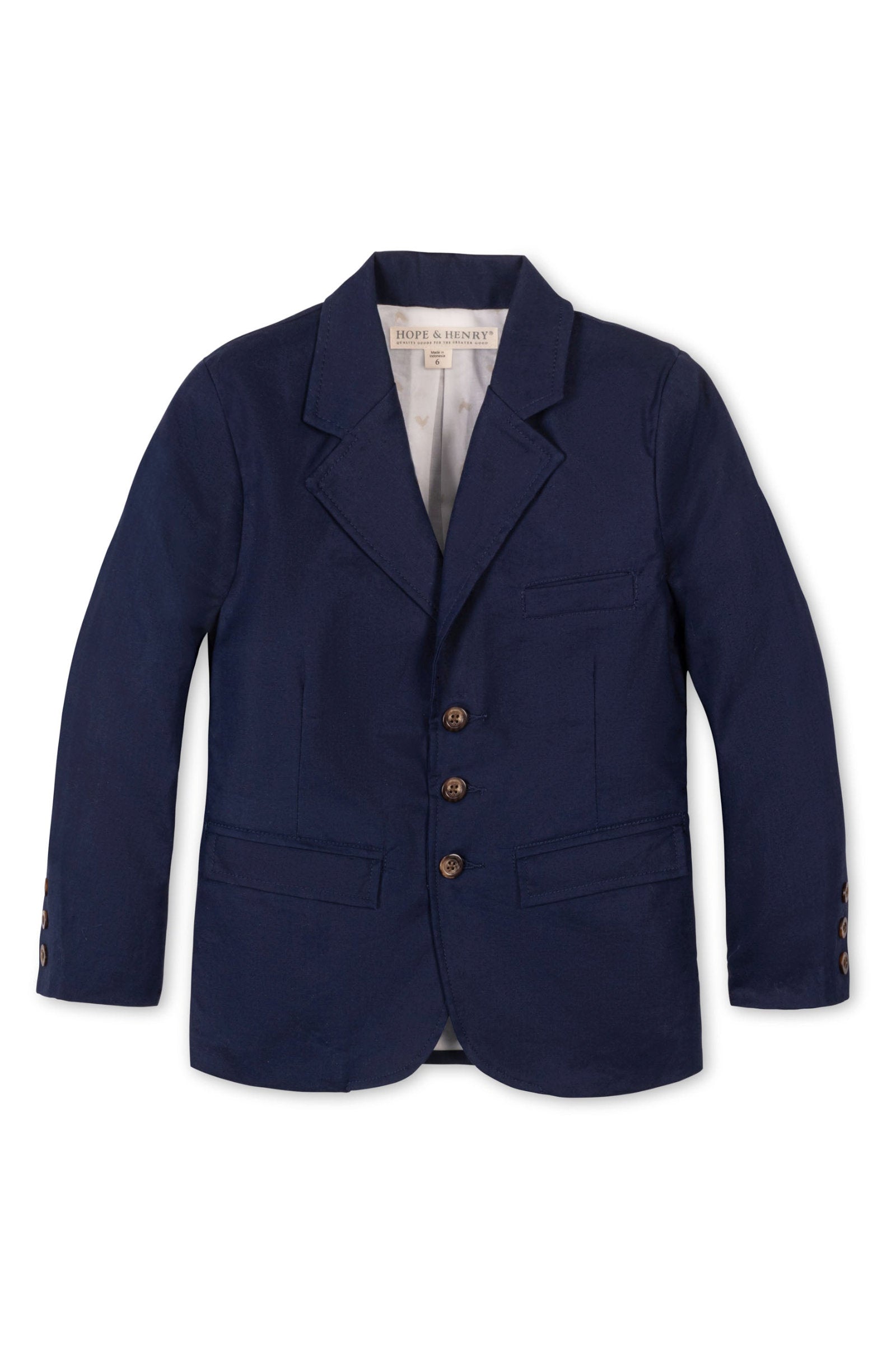 Linen Suit Jacket for Boys, Navy, Sizes 2T-12