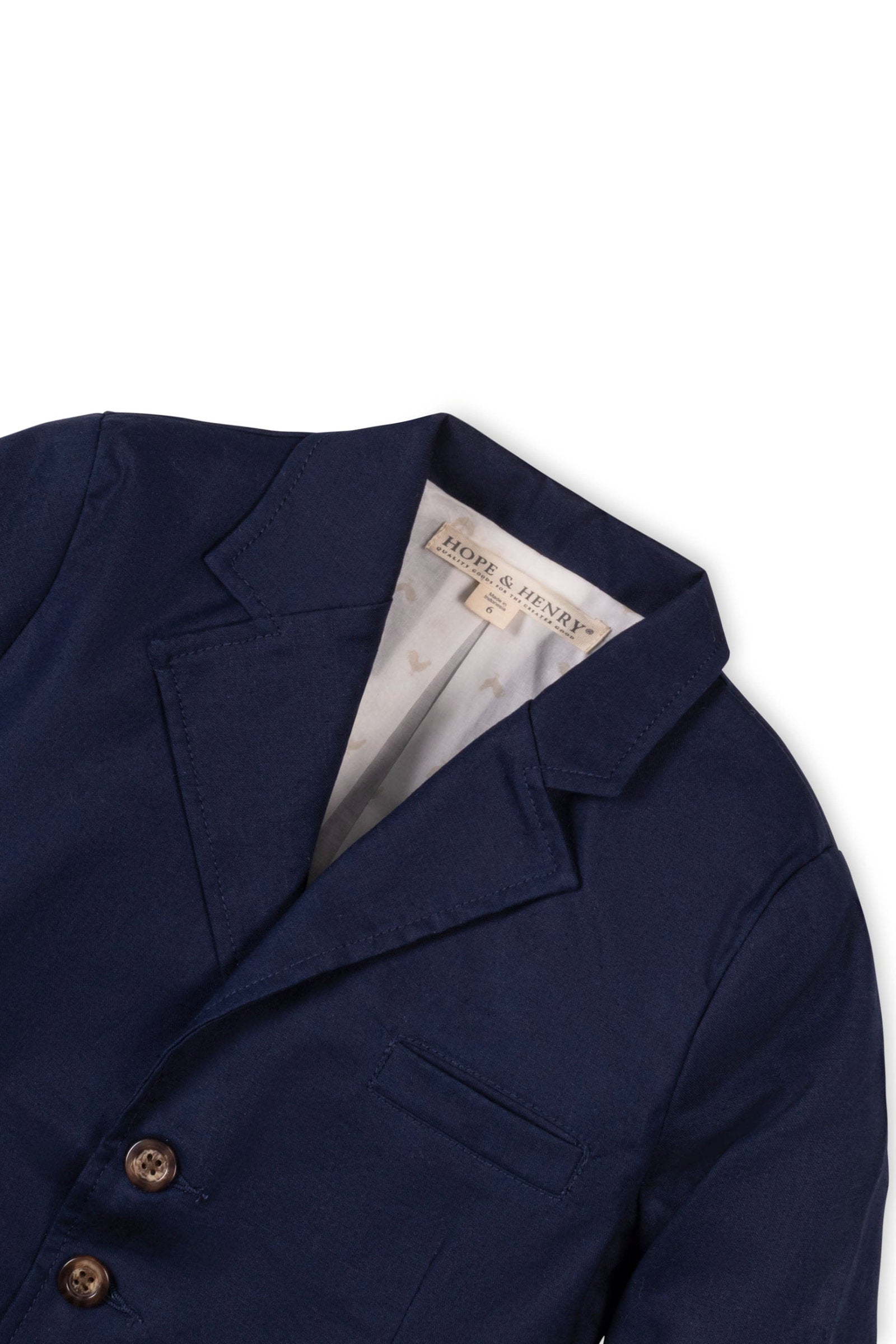 Linen Suit Jacket for Boys, Navy, Sizes 2T-12