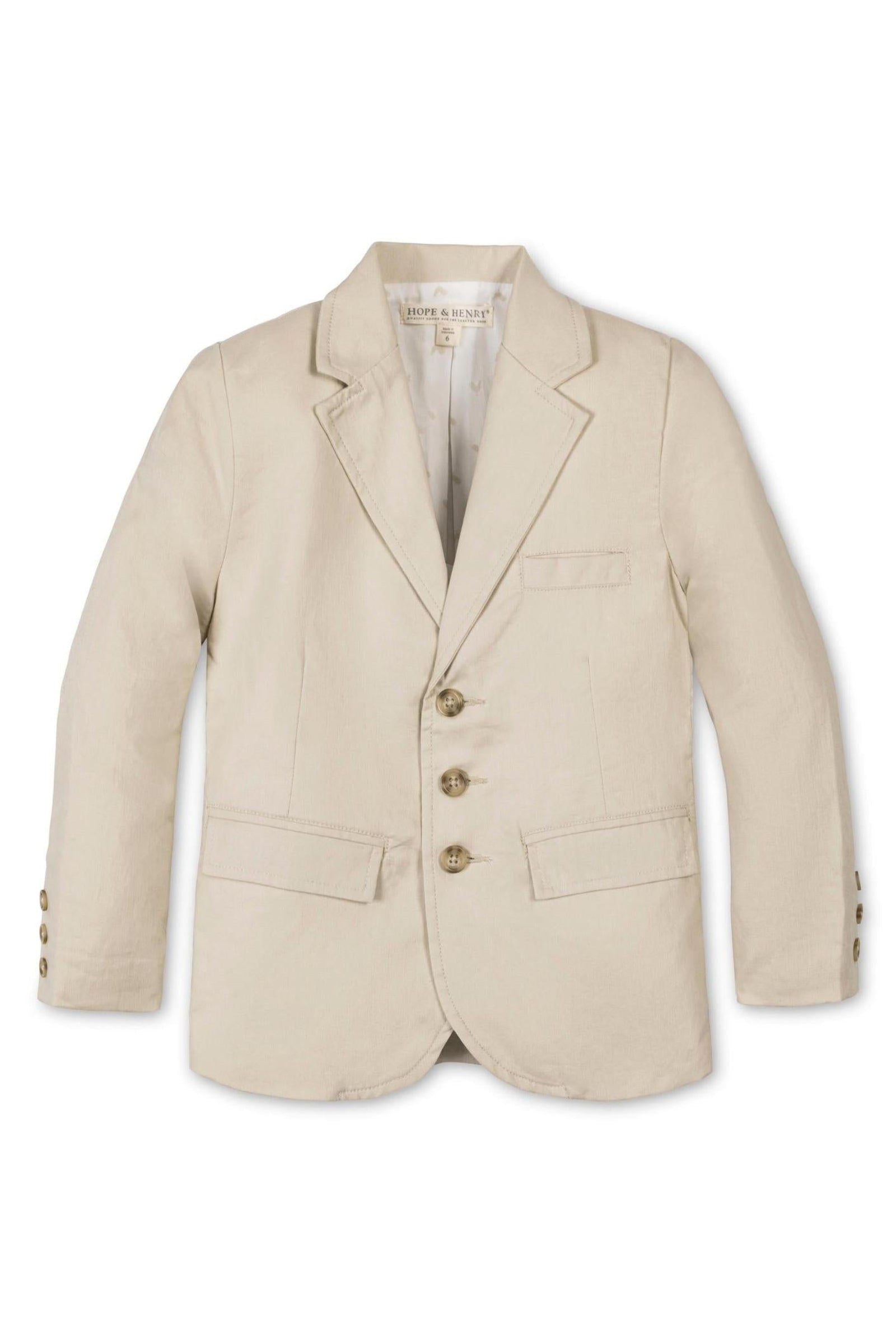 Linen Suit Jacket for Boys, Beige, Sizes 2T-12