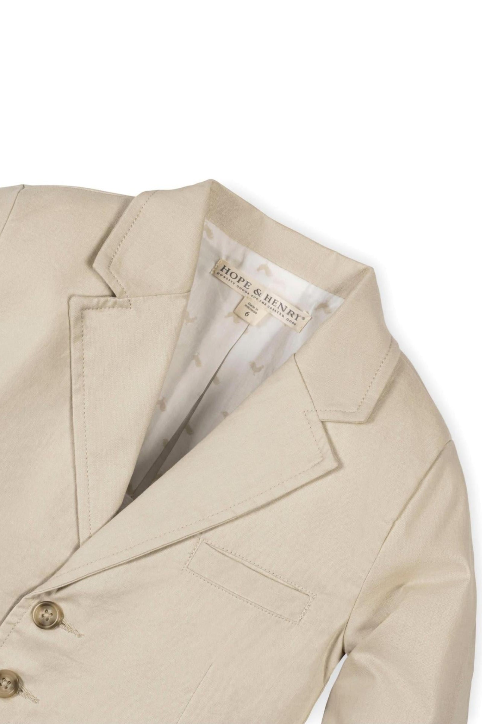 Linen Suit Jacket for Boys, Beige, Sizes 2T-12