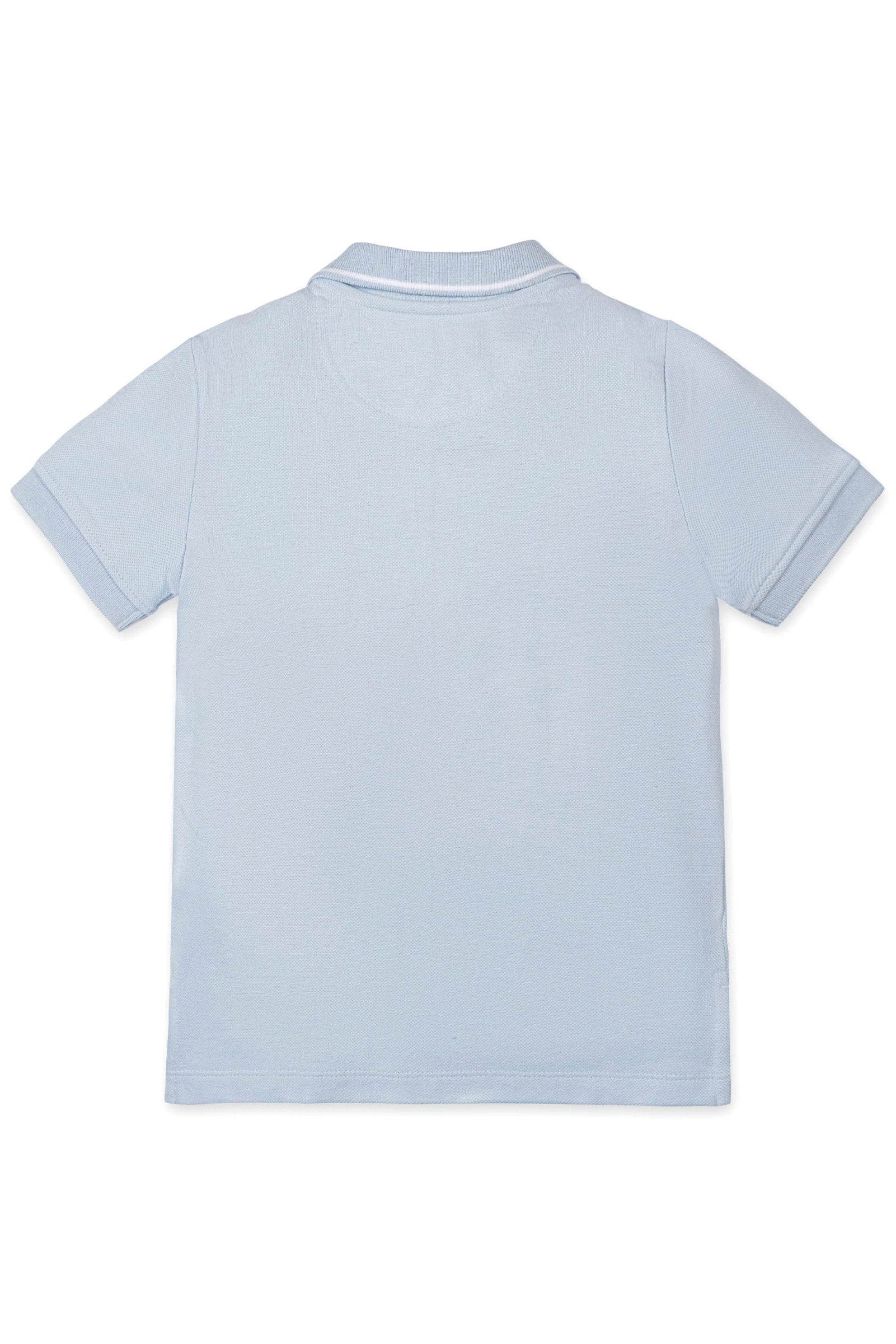 Pale Blue Organic Cotton Pique Polo Shirt, Sizes 2T-18