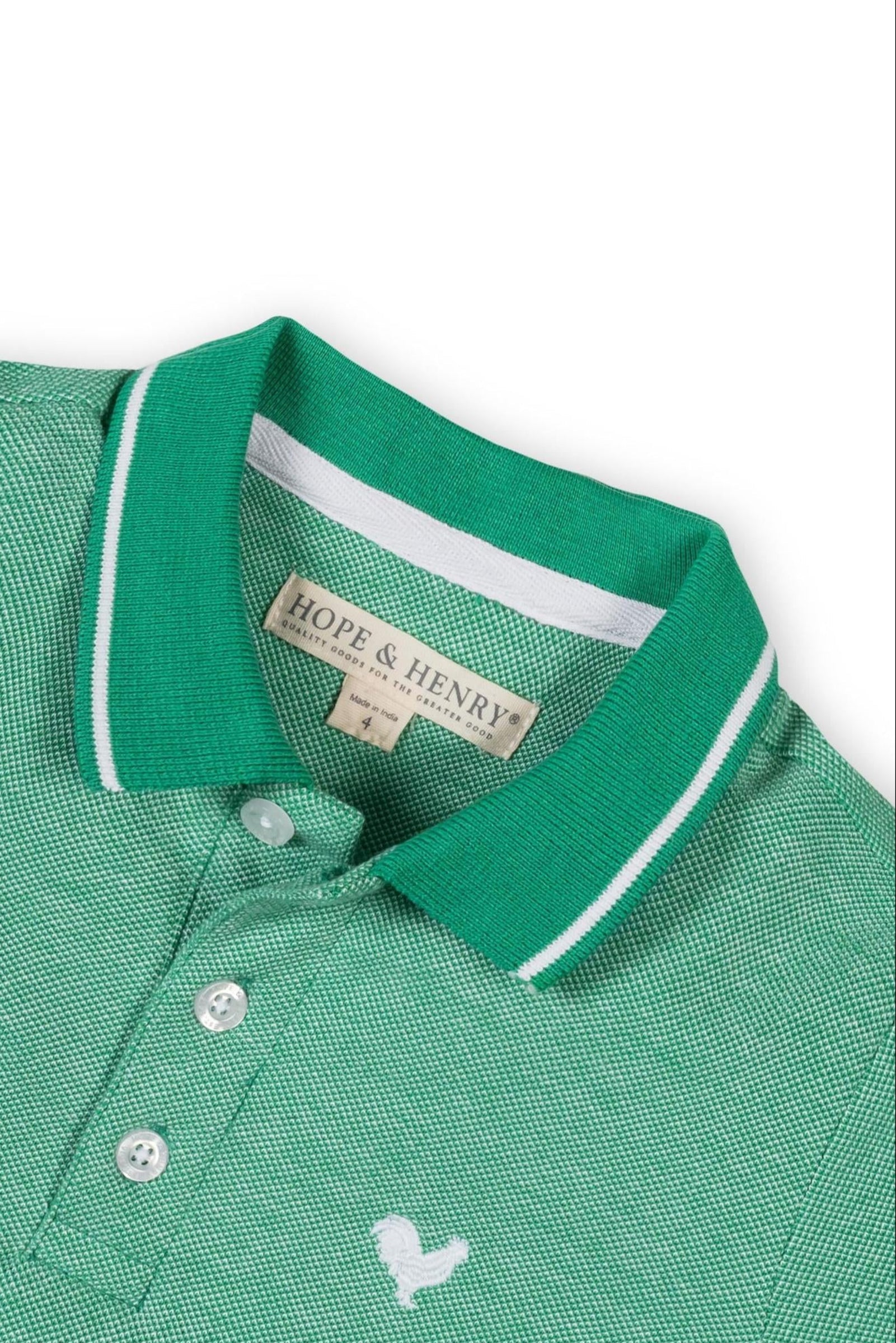 Organic Cotton Pique Polo Shirt for Boys, Kelly Green, Sizes 2T-18
