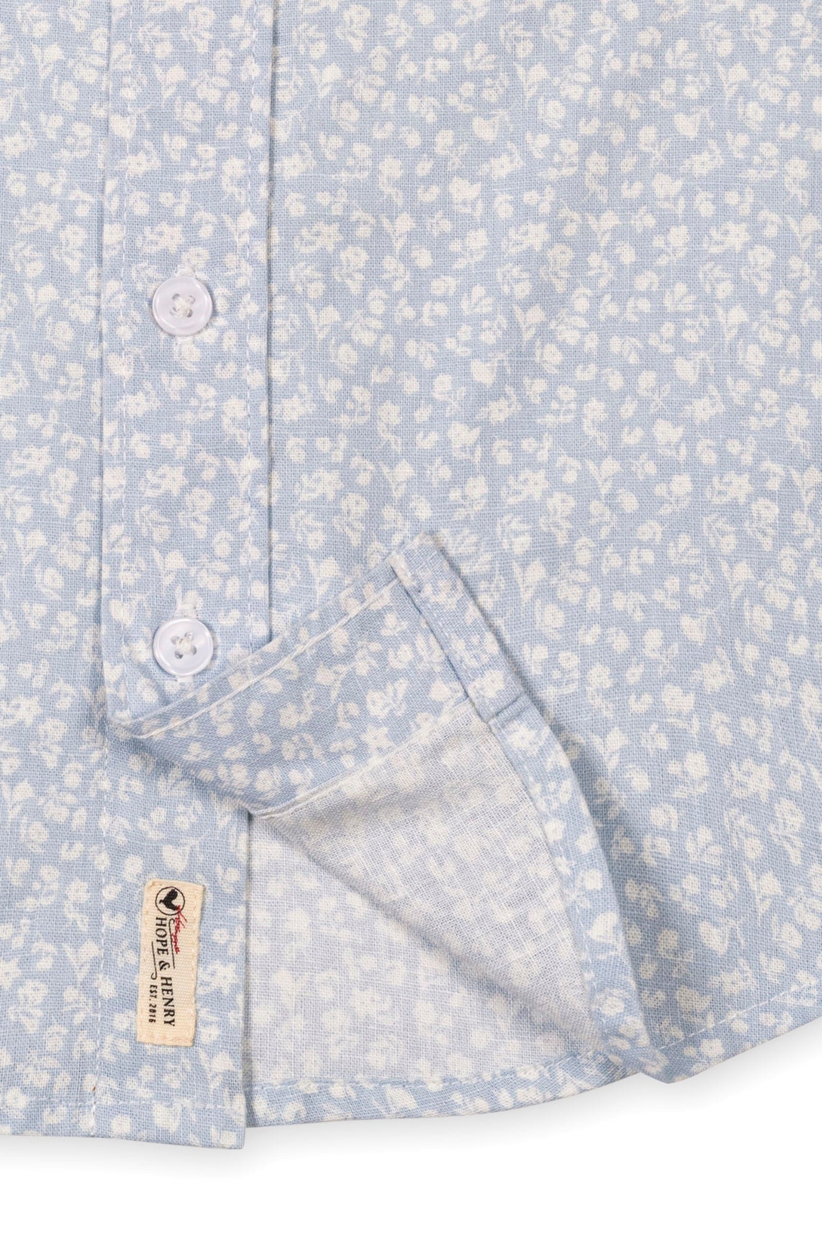 Linen Short Sleeve Shirt for Boys, Blue, Sizes 2T-18