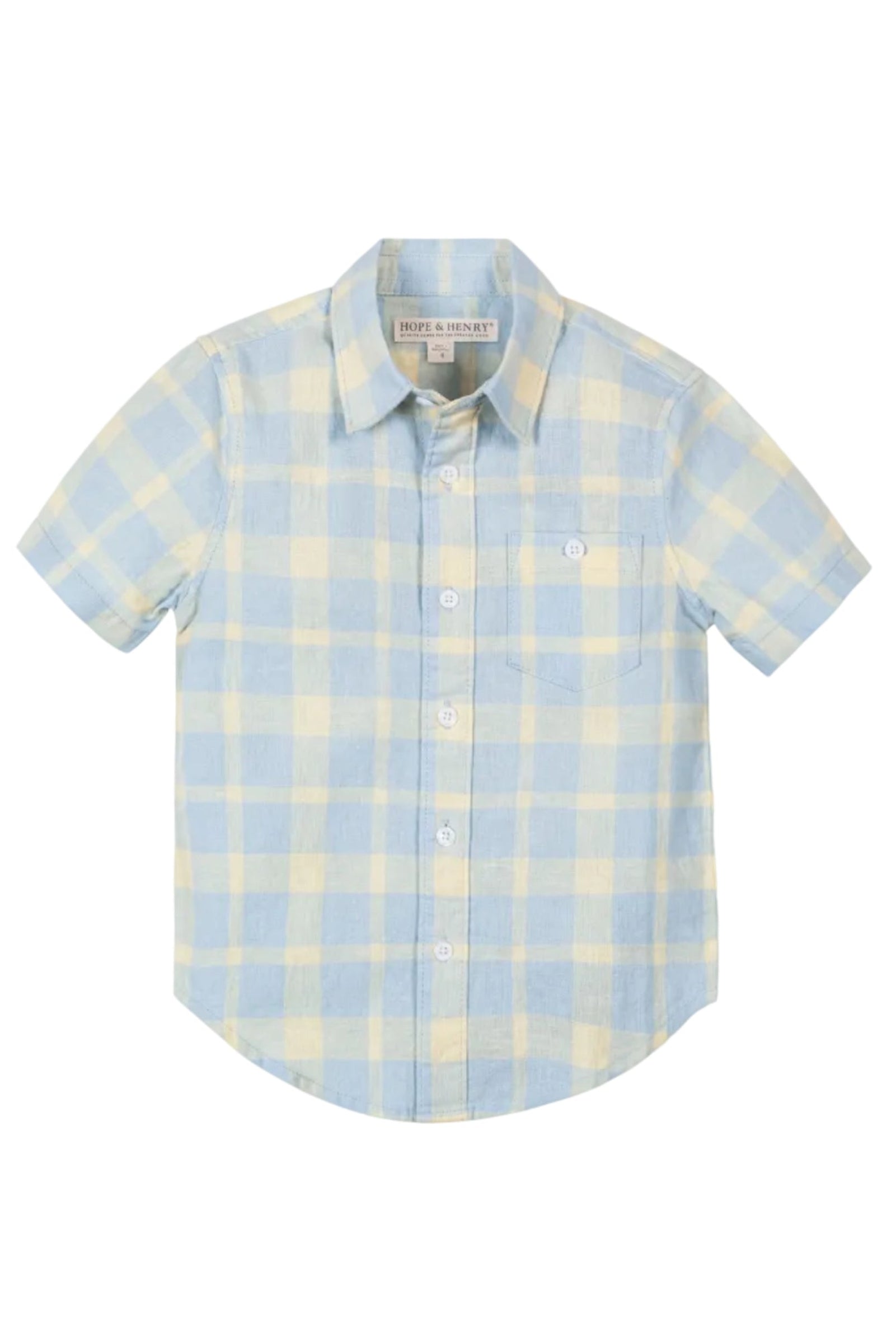 Linen Short Sleeve Shirt for Boys, Sunlit Plaid, Sizes 2T-18, Family Matching Outfits