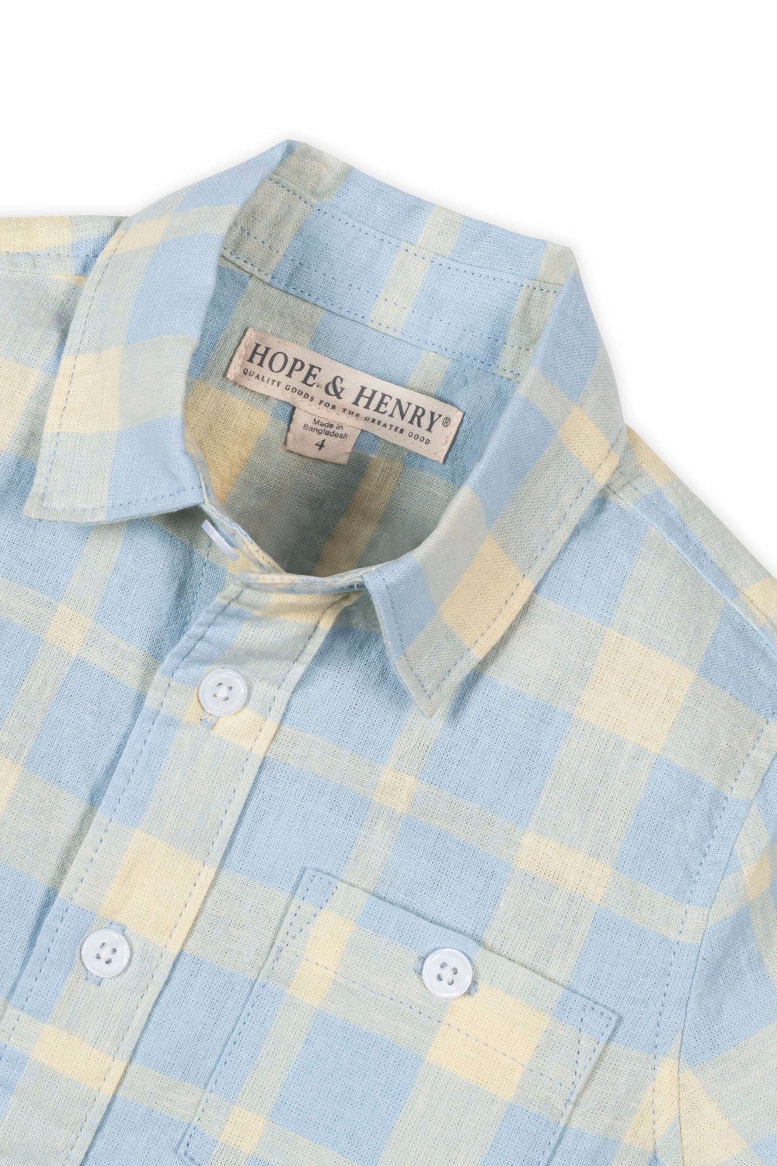 Linen Short Sleeve Shirt for Boys, Sunlit Plaid, Sizes 2T-18, Family Matching Outfits