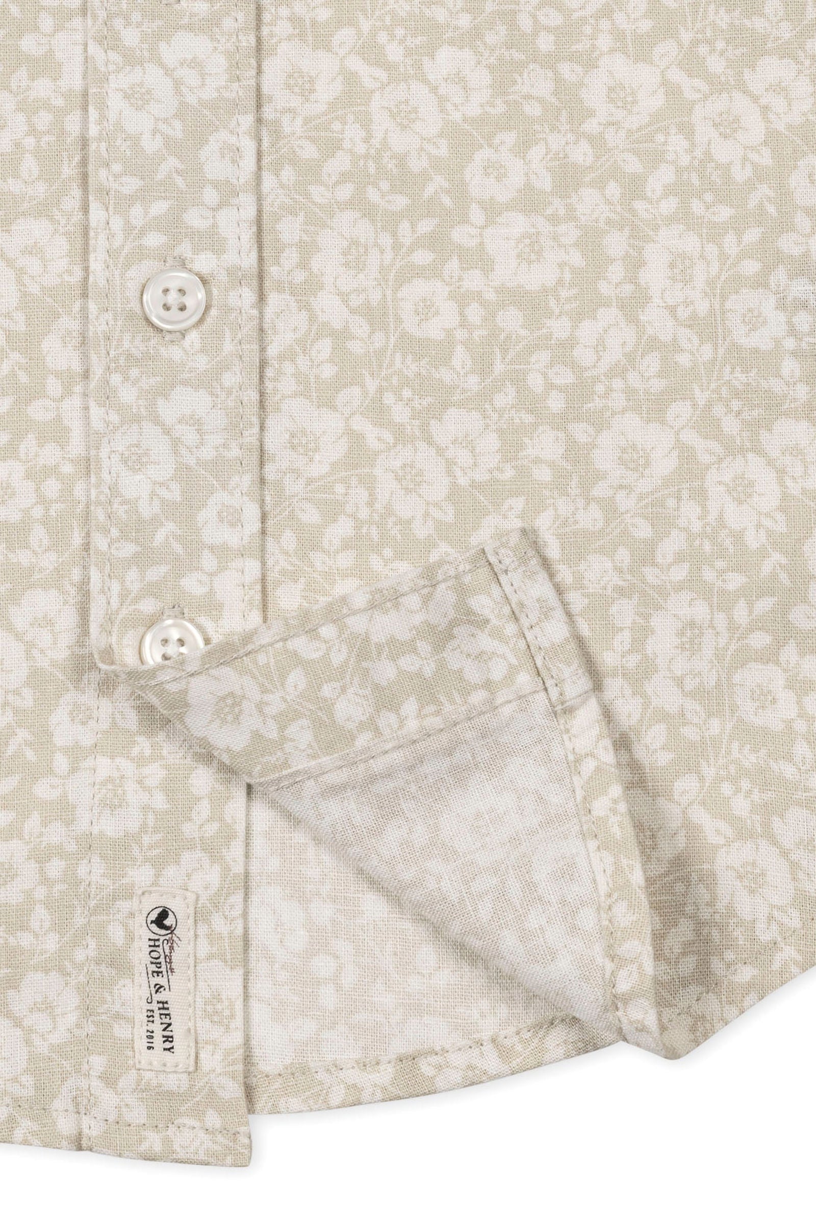 Linen Short Sleeve Shirt, Sandy Floral, Sizes 2T-18