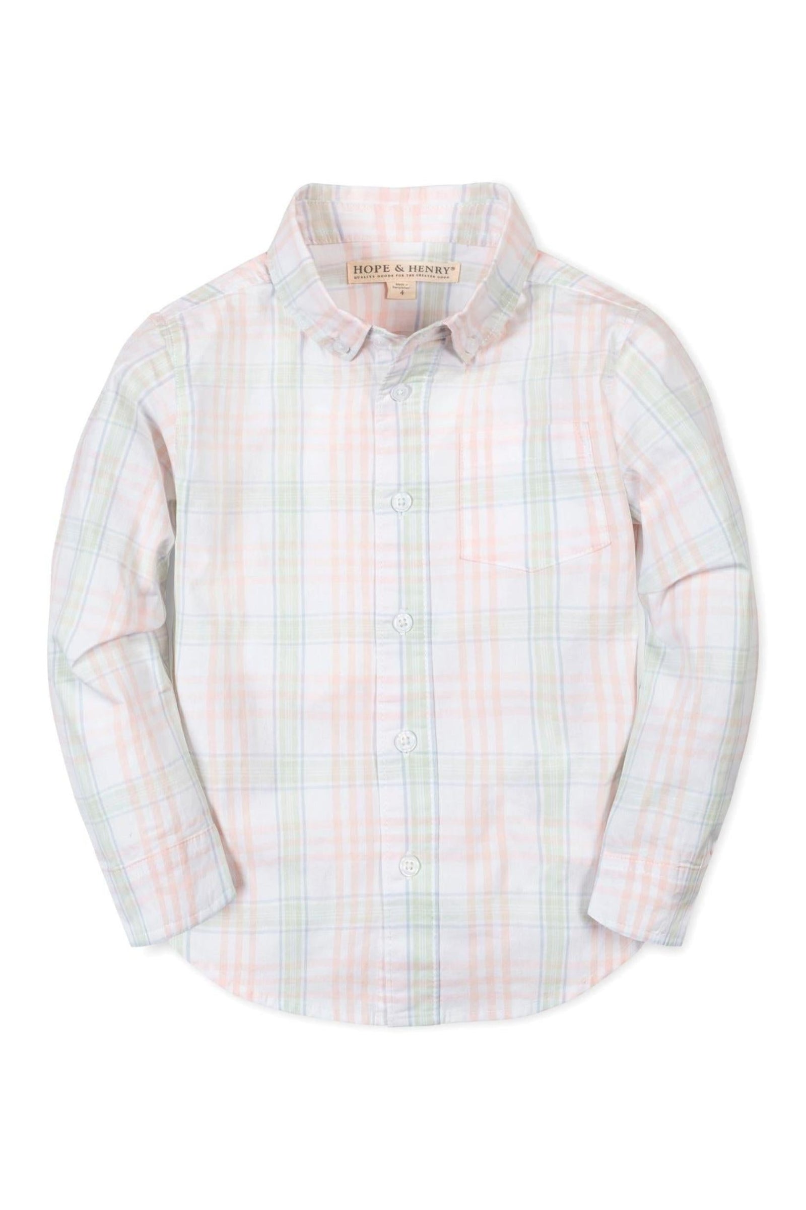 Organic Cotton Stretch Poplin Shirt, Chateau Plaid, Sizes 2T-18, Family Matching Outfits