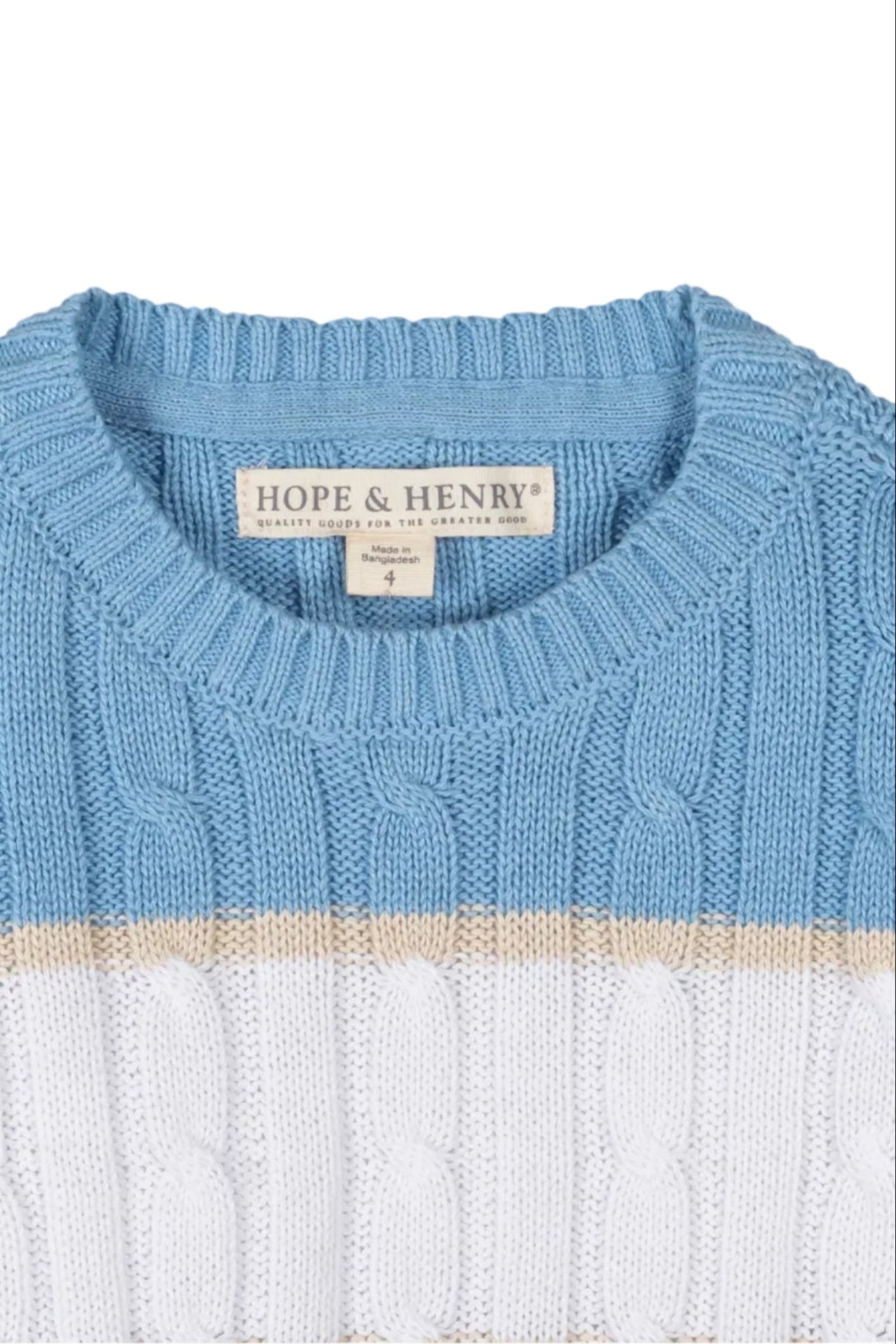 Organic Cotton Crewneck Sweater, Family Matching toddler, Bluebell Stripe, Sizes 2T-18