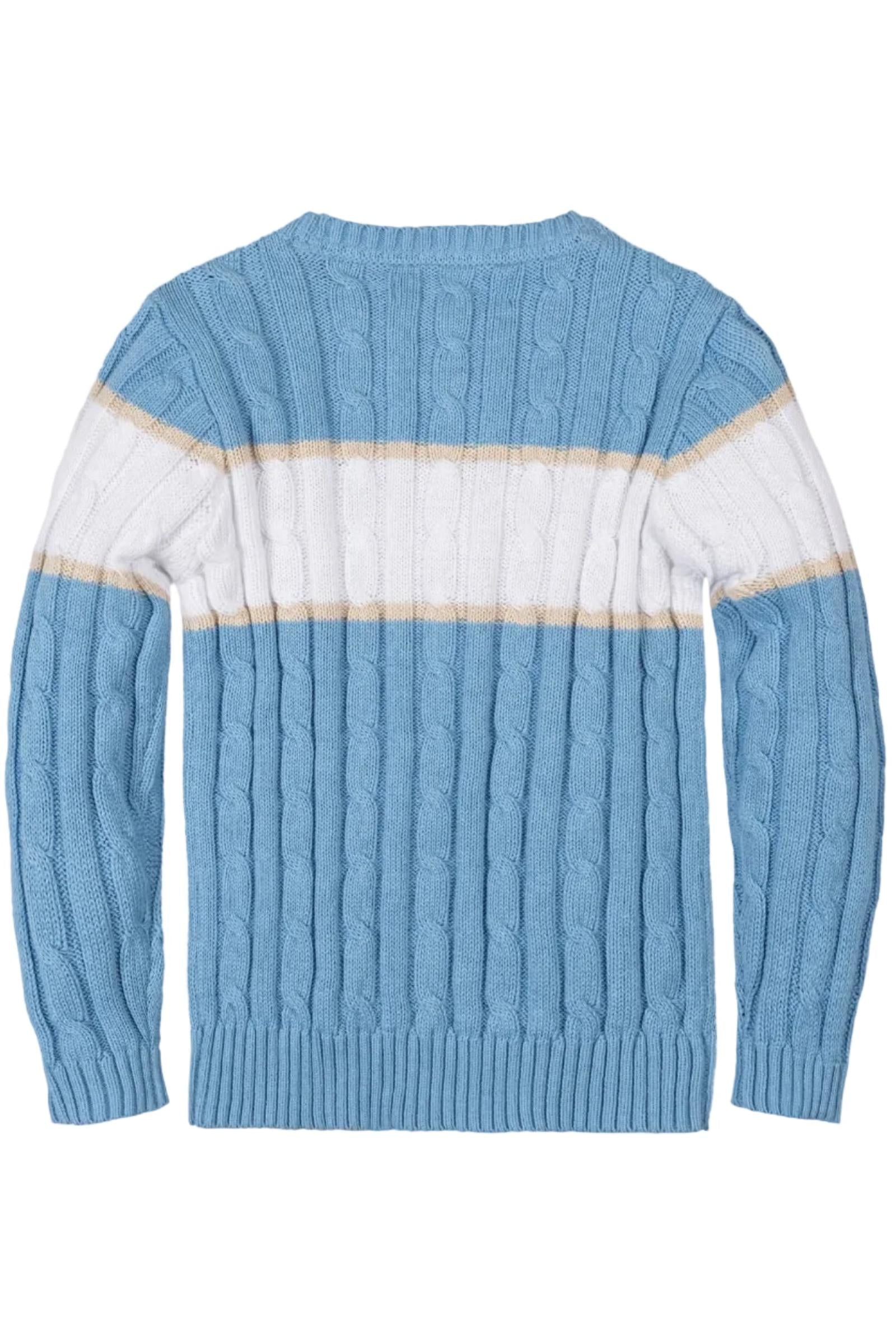 Organic Cotton Crewneck Sweater, Family Matching toddler, Bluebell Stripe, Sizes 2T-18