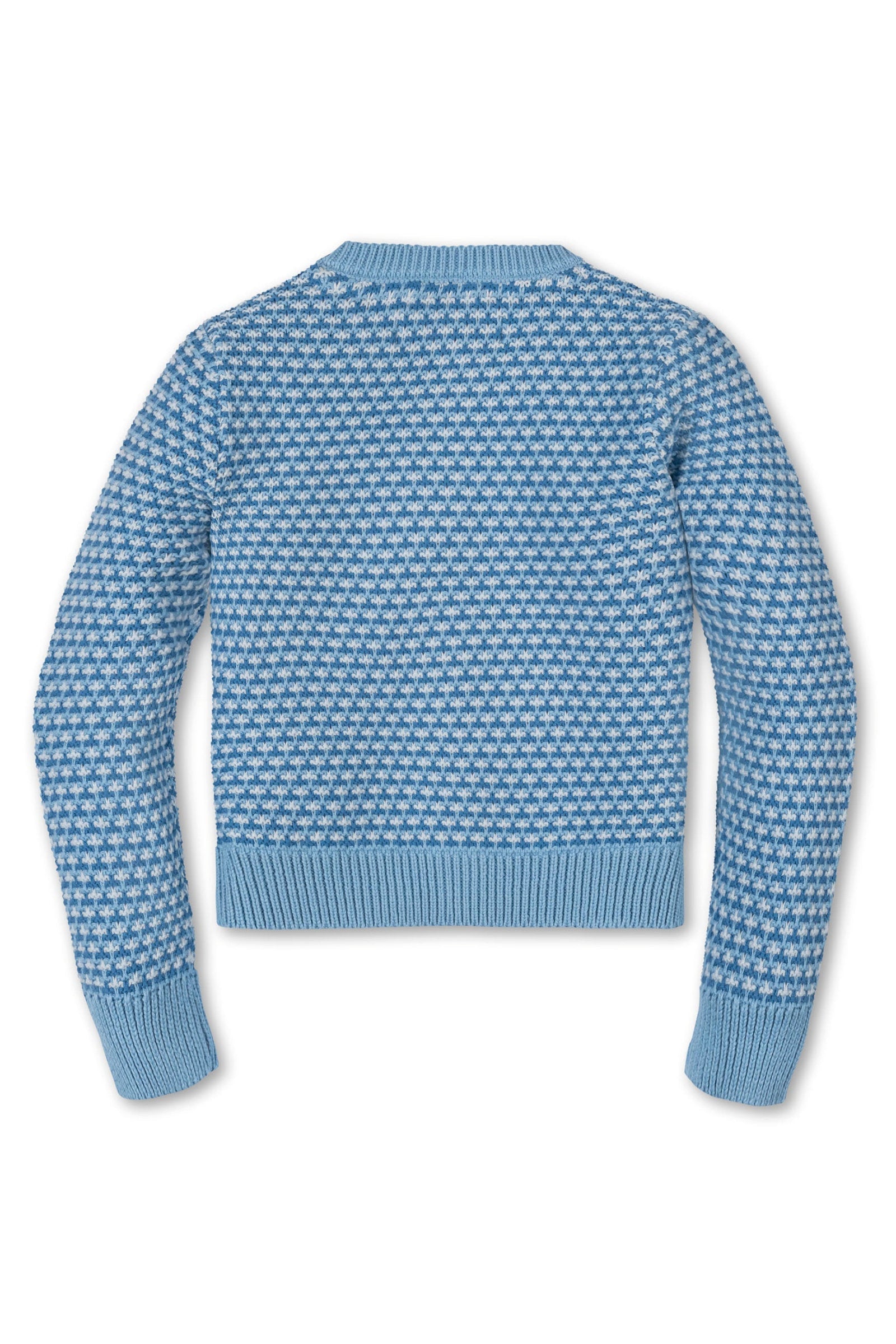 Organic Cotton Tweed Stitch Bow Cardigan, Bluebell Tweed, Toddler & Kids