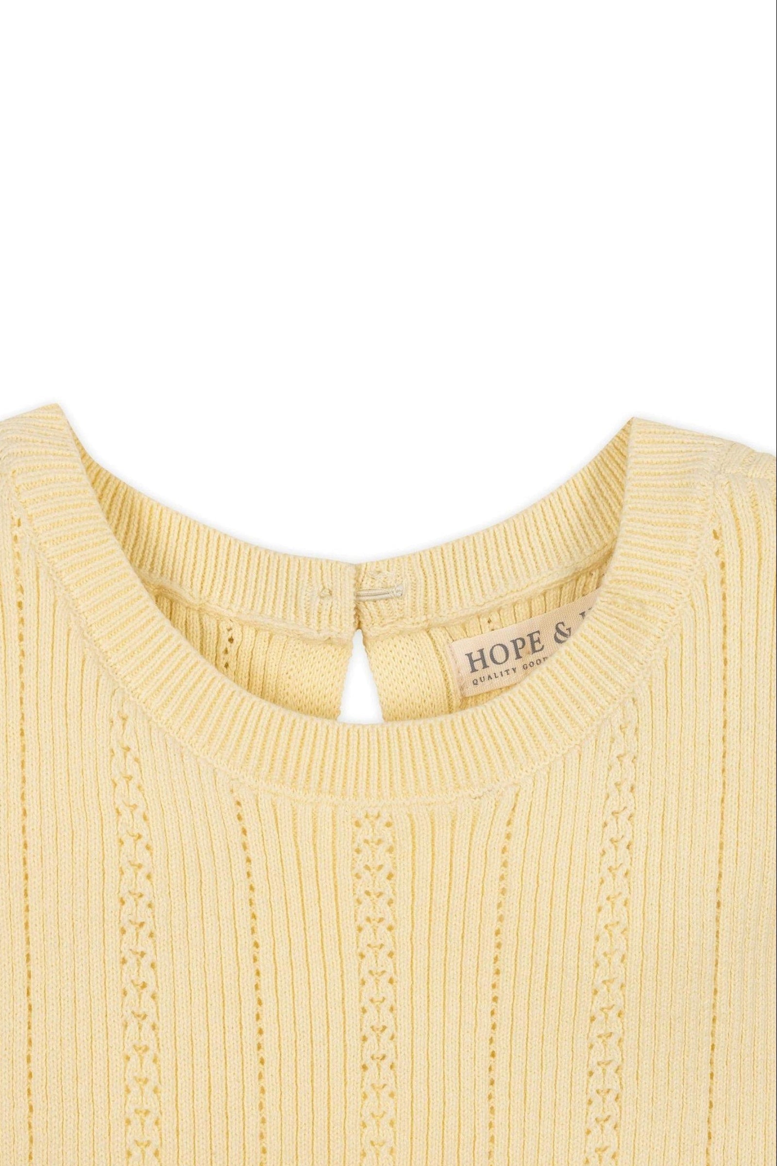 Organic Cotton Flounce Hem Sweater Dress for Girls, Yellow, Sizes 2T-12