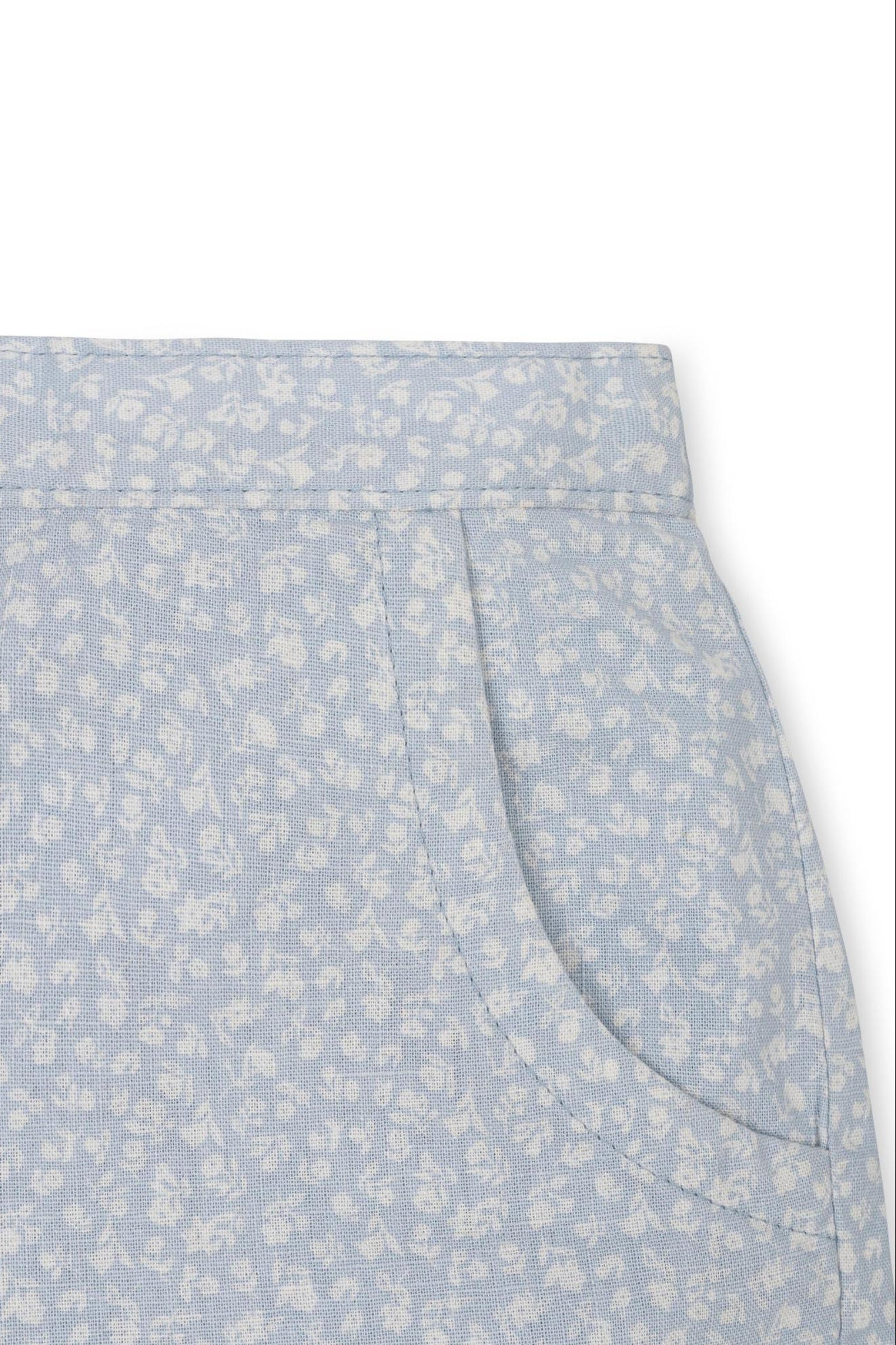 Linen Pull-On Shorts for Girls, Blue Chateau Ditsy, Toddler & Kids
