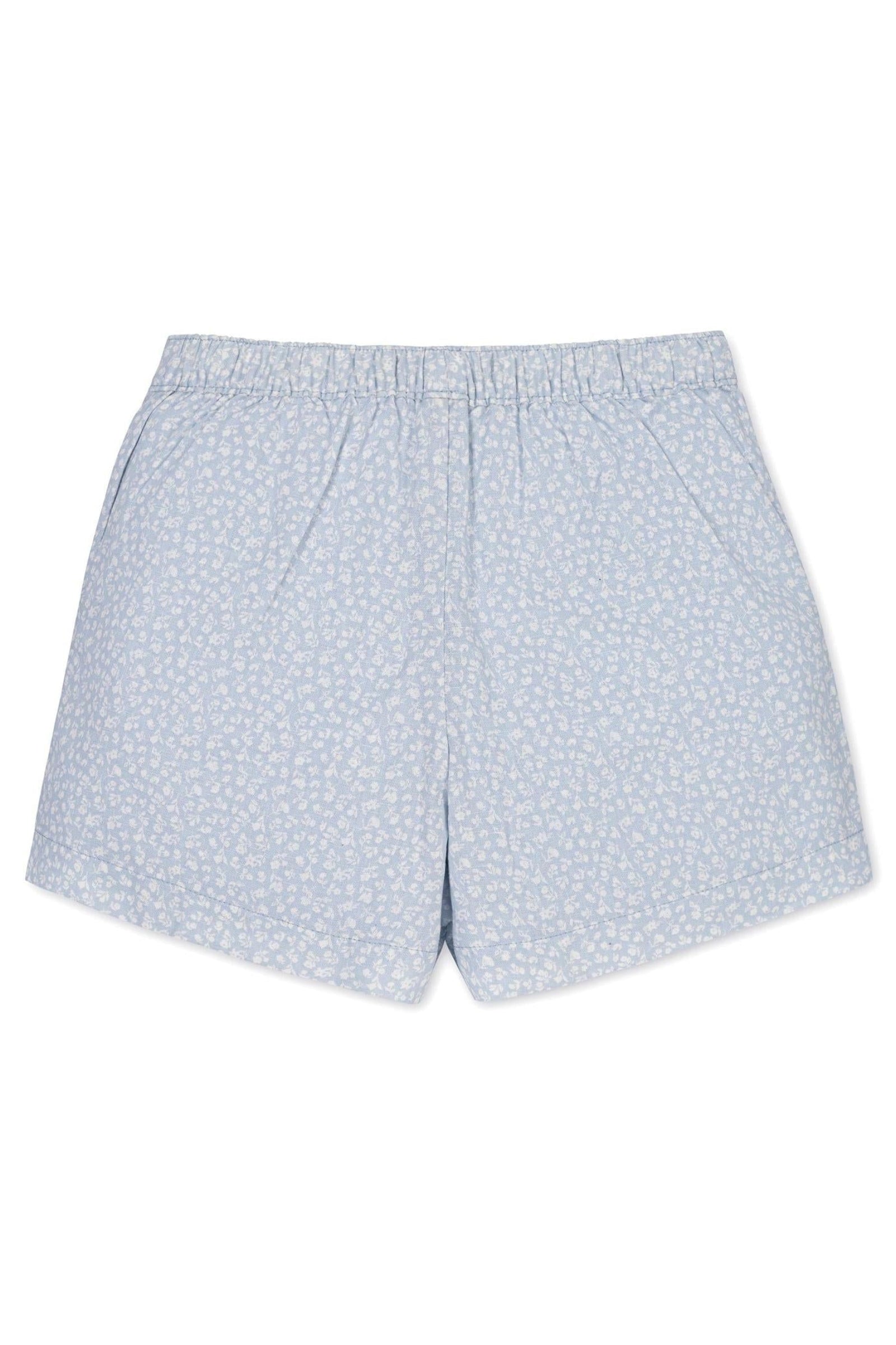 Linen Pull-On Shorts for Girls, Blue Chateau Ditsy, Toddler & Kids