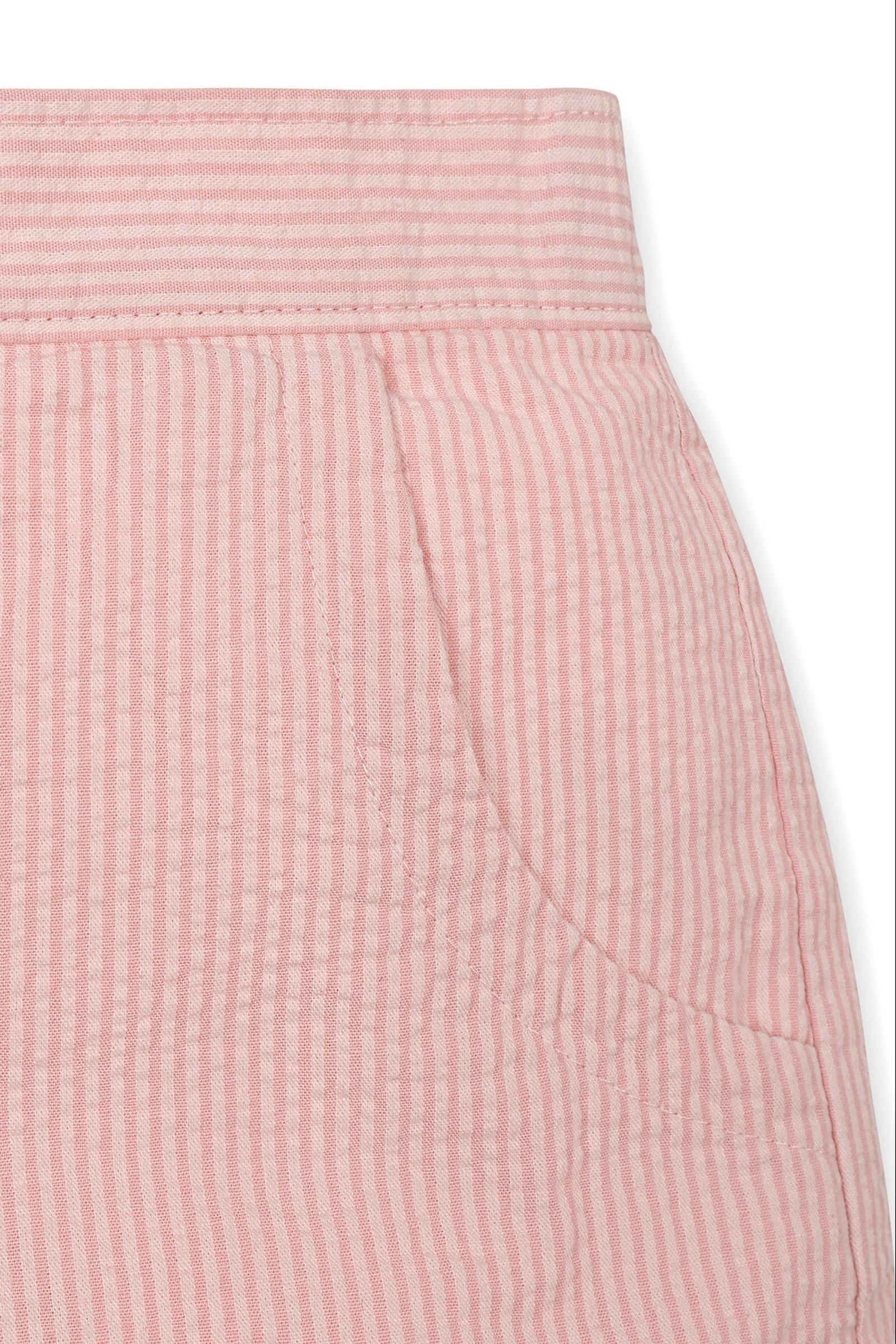 Rose Organic Cotton Seersucker Pull-On Shorts for Girls, Sizes 2T-12
