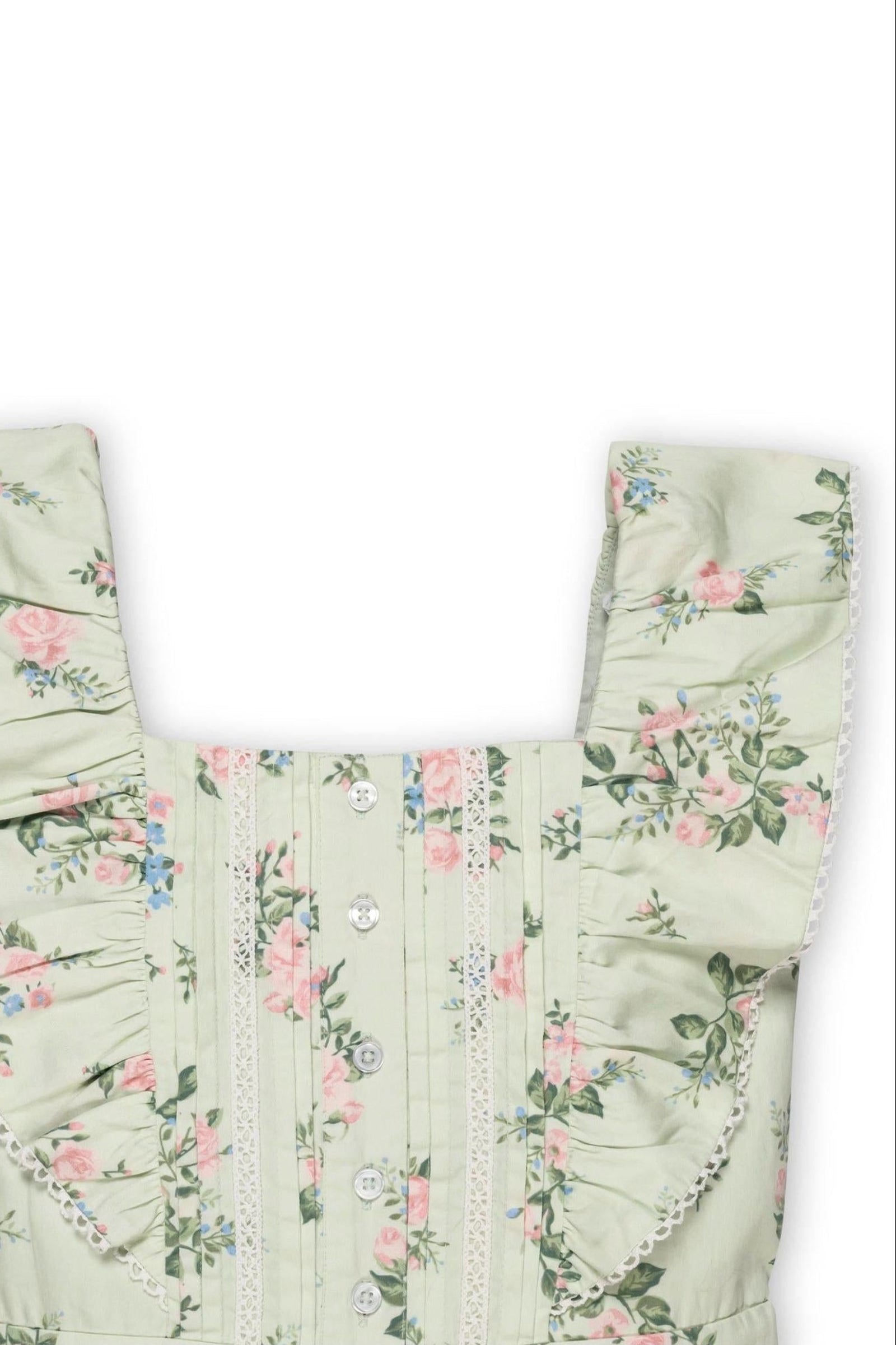 Organic Cotton Flutter Sleeve Jumpsuit for Girls, Chateau Floral, Sizes 2T-12