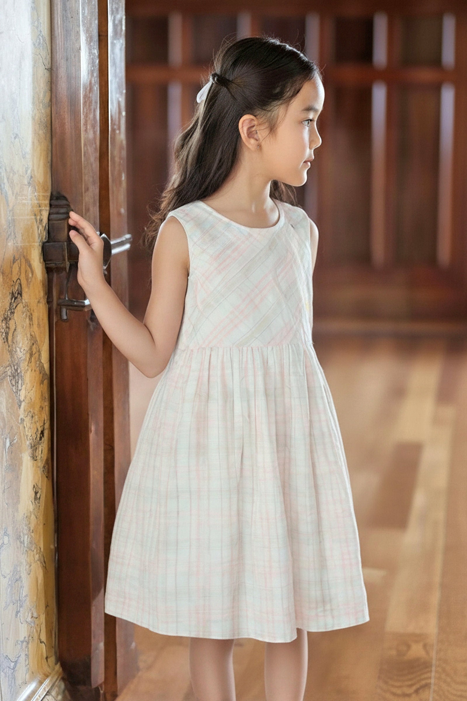 Organic Cotton Button Back Party Dress, Chateau Plaid, Toddler & Kids