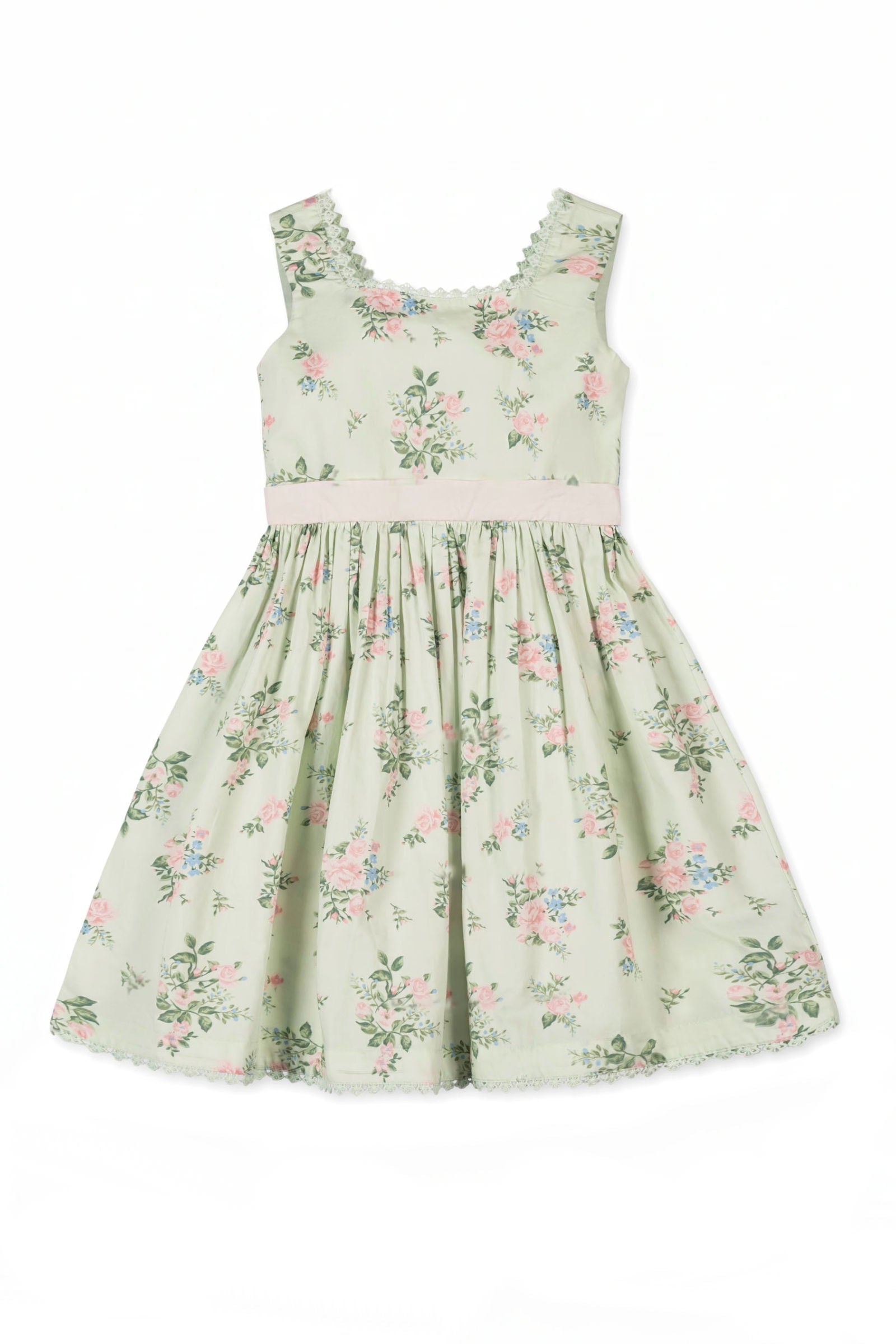 Organic Cotton Sleeveless Sateen Party Dress, Chateau Floral, Sizes 2T-12